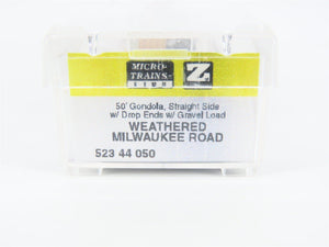 Z Micro-Trains MTL 52344050 MILW Milwaukee Road 50' Gondola w/ Load & Graffiti