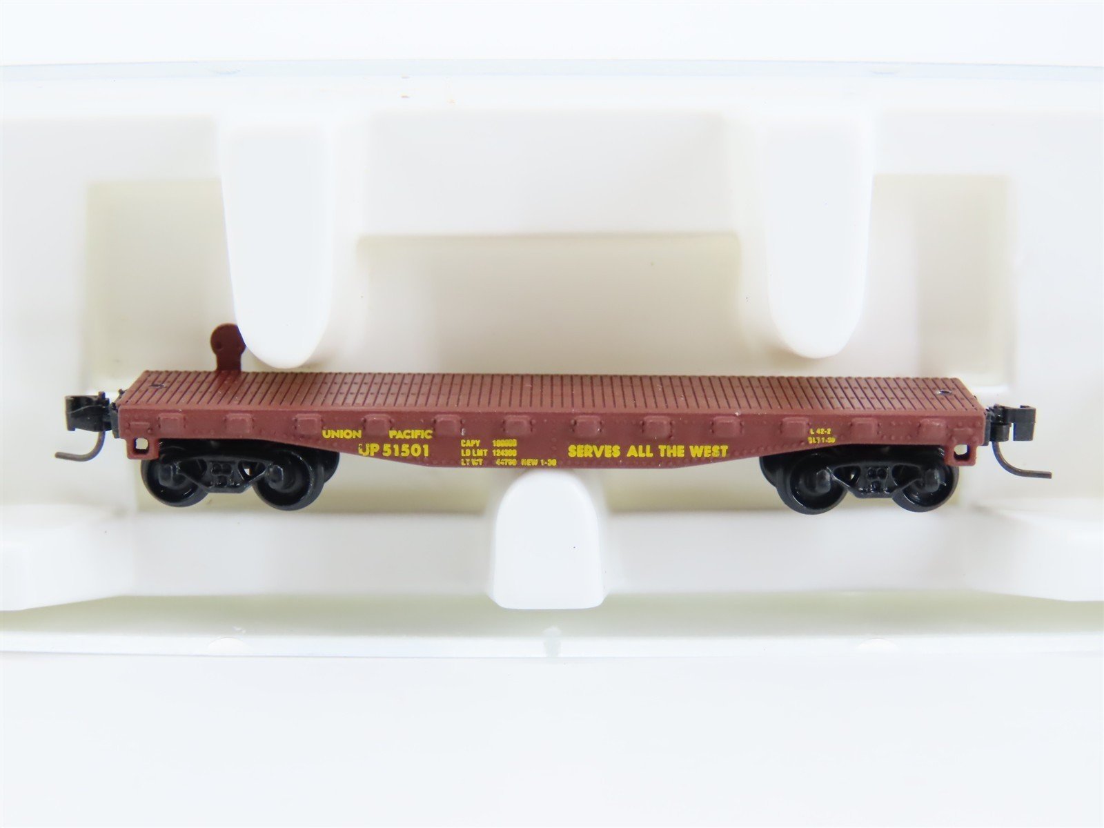 Z Scale Kadee Micro-Trains MTL 14505-2 UP Serves All The West Flat Car #51501