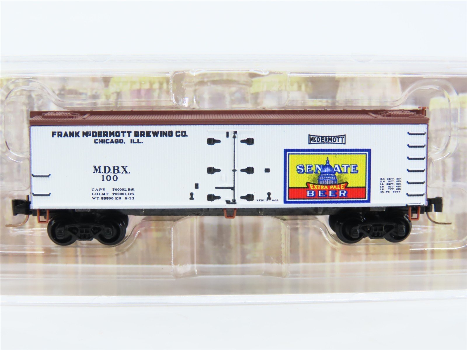 Z Scale Micro-Trains MTL Brewery Series 51800300 MDBX Senate Brewing Reefer #100