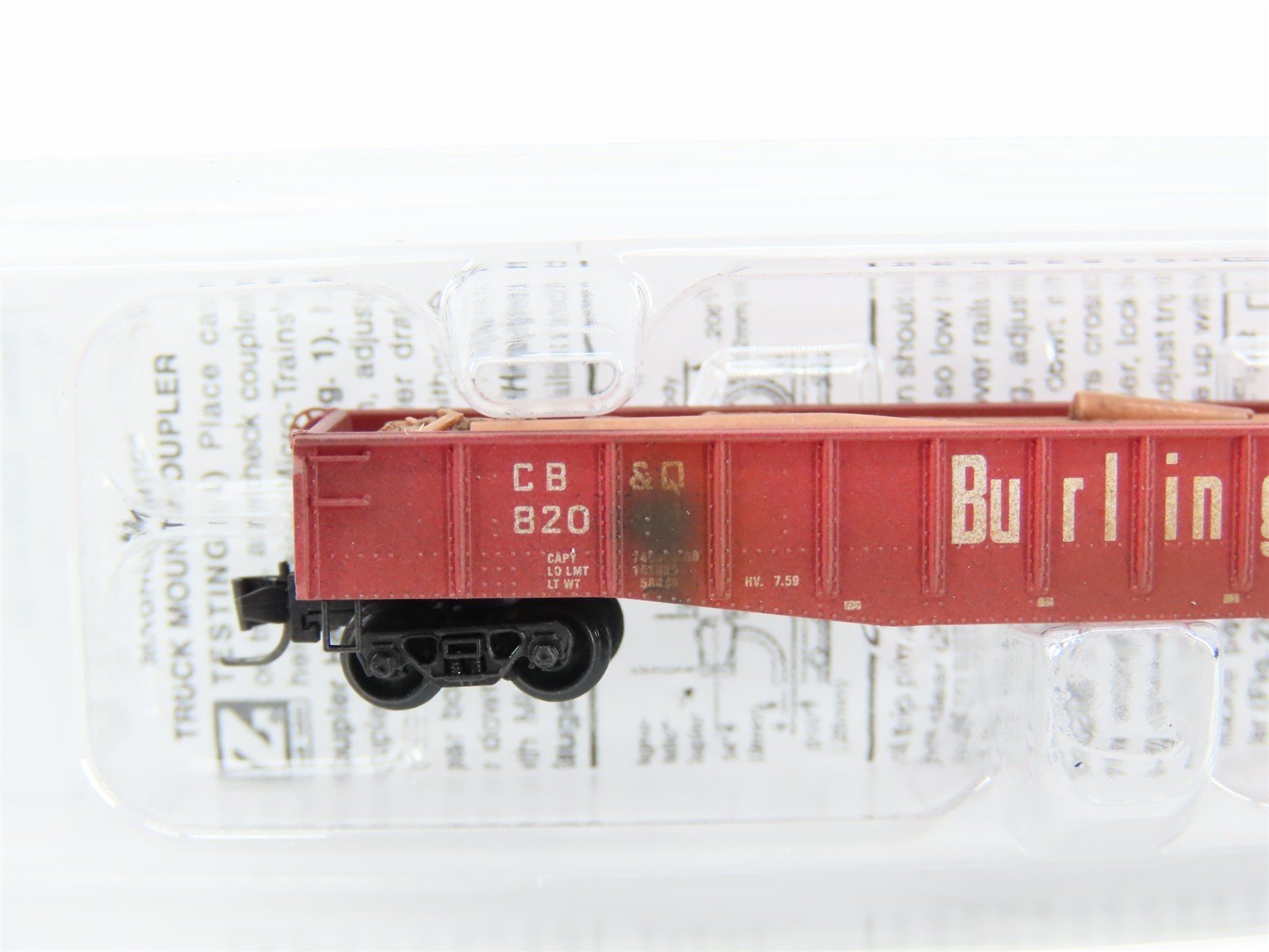 Z Micro-Trains MTL 52244160 CB&Q Burlington Route 50' Gondola w/ Load Weathered