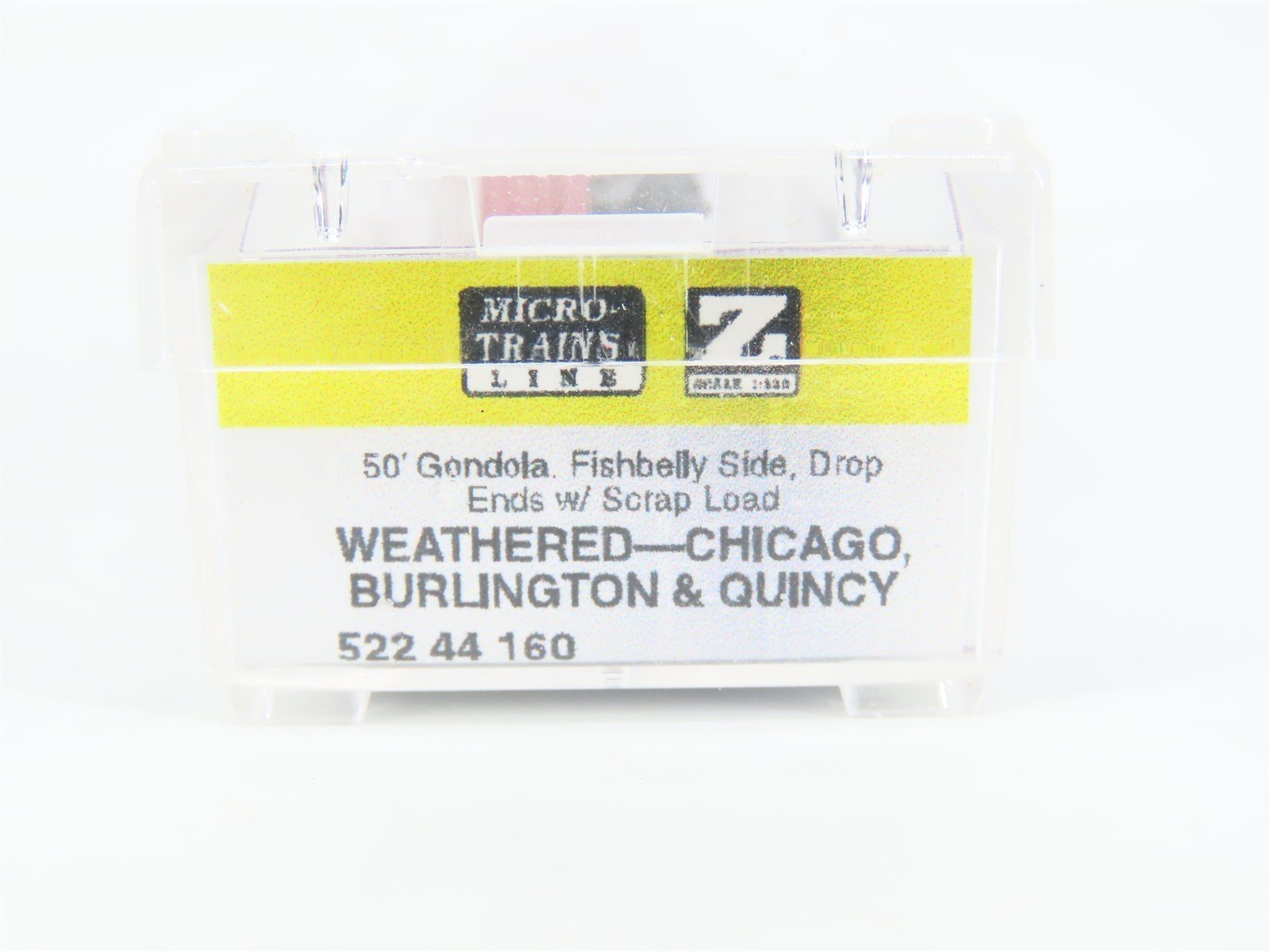 Z Micro-Trains MTL 52244160 CB&Q Burlington Route 50' Gondola w/ Load Weathered