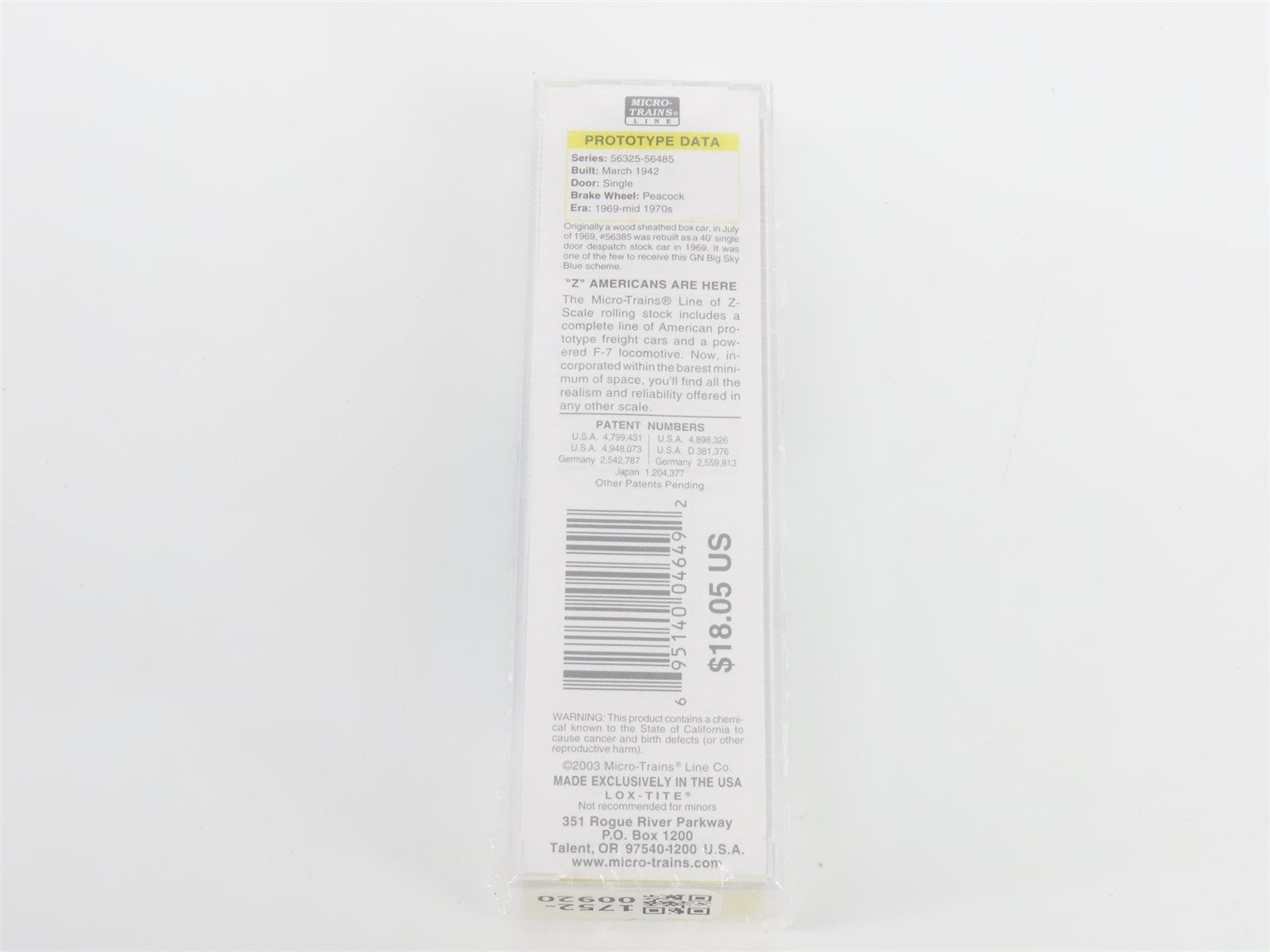 Z Micro-Trains MTL 13812-2 GN Great Northern Big Sky Blue 40' Stock Car #56385