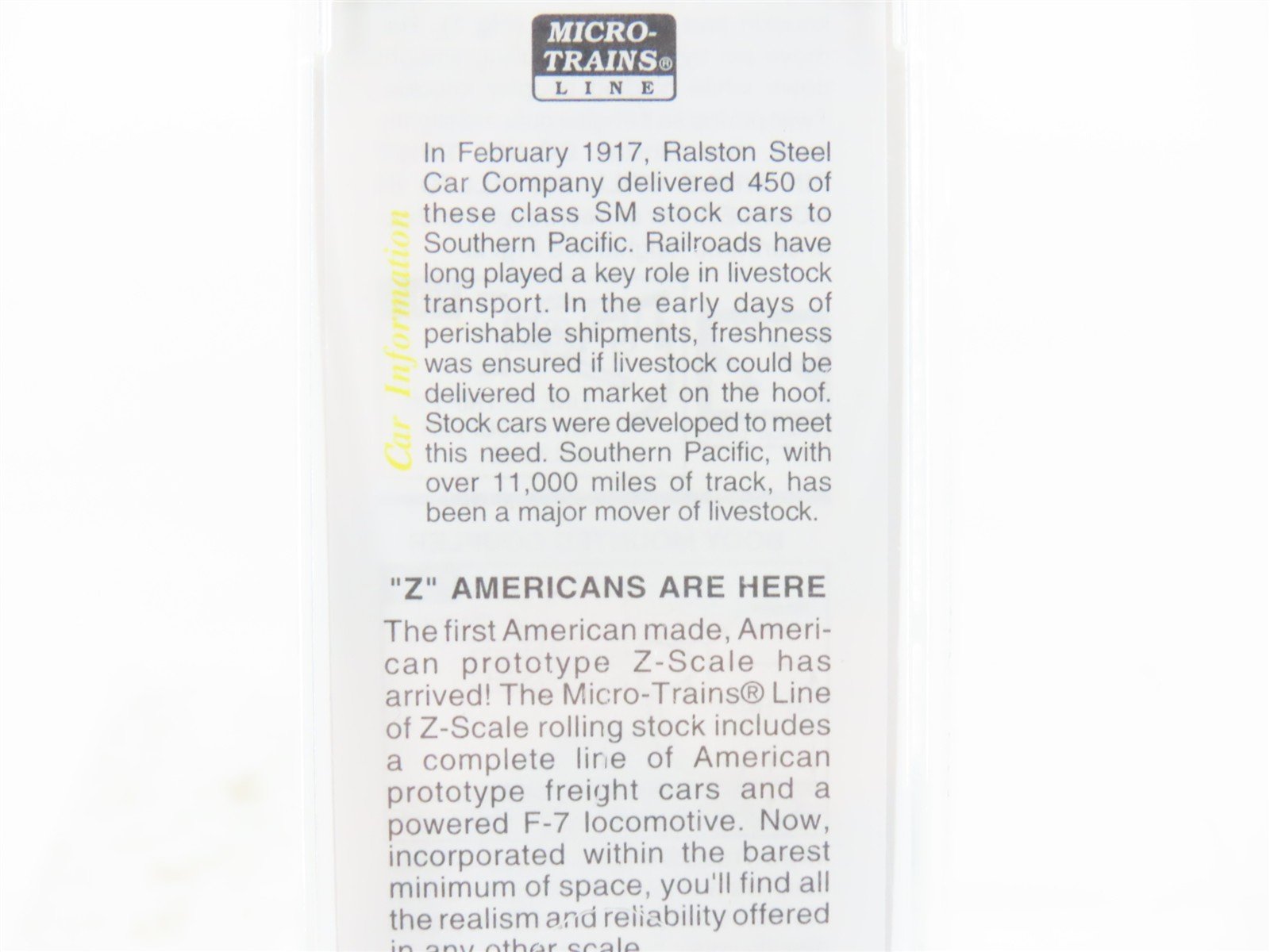 Z Micro-Trains MTL 13810-2 SP Southern Pacific 40' Despatch Stock Car #73735