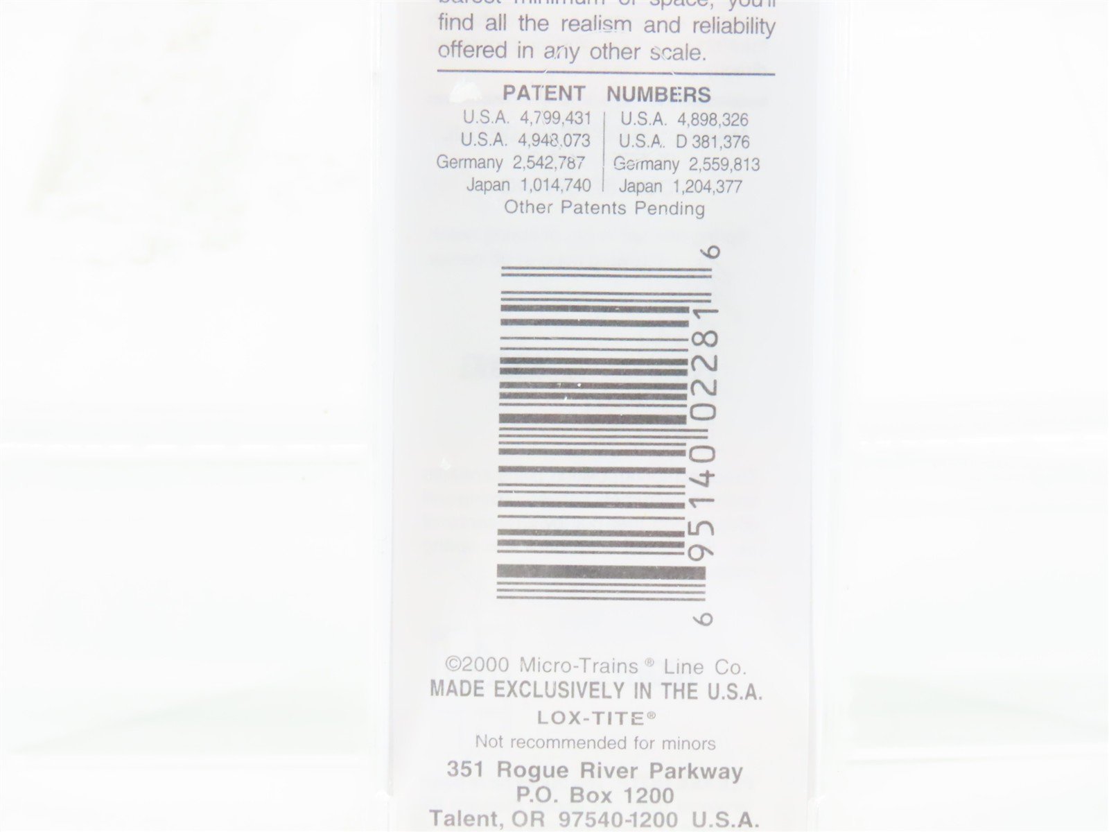 Z Scale Micro-Trains MTL 13910-2 CP Canadian Pacific 40' Woodside Boxcar #19442