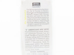 Z Scale Micro-Trains MTL 14507-2 GN Great Northern Flatcar #66208