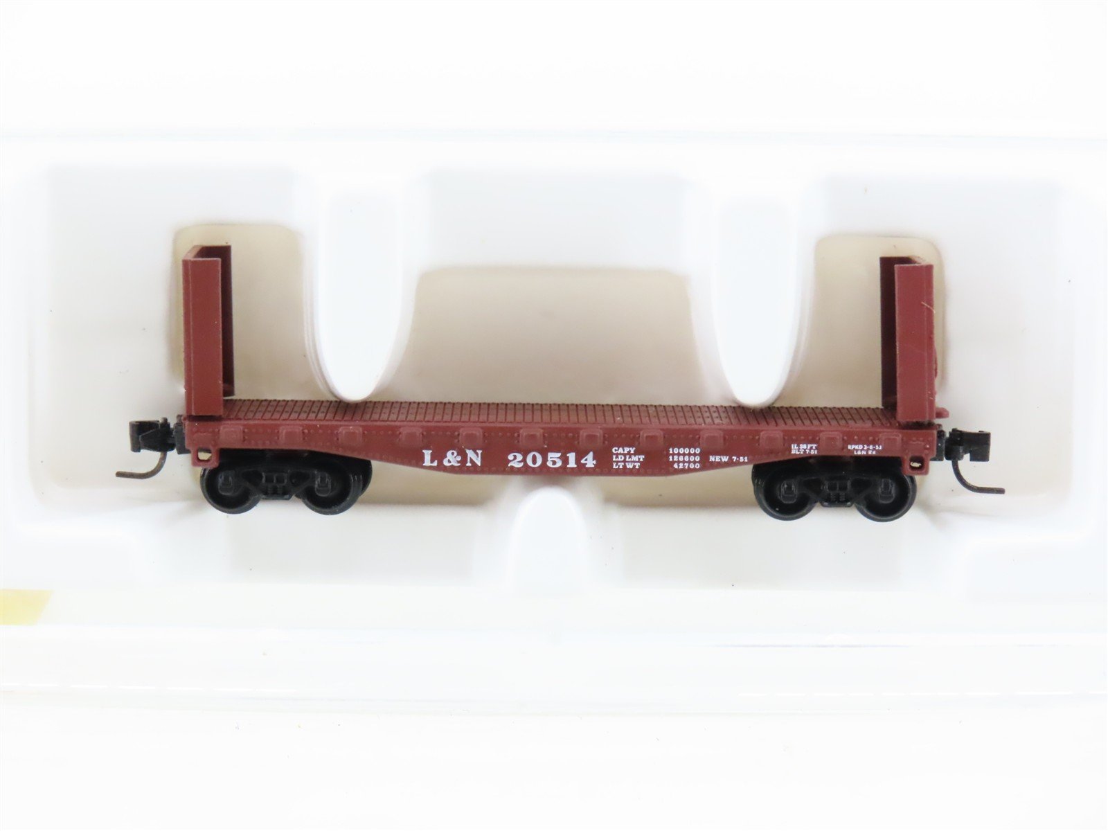 Z Scale Kadee Micro-Trains MTL 14603-2 L&N Bulkhead Flatcar #20514