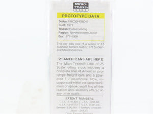 Z Scale Micro-Trains 14607-2 BN Burlington Northern 40' Bulkhead Flatcar #616049