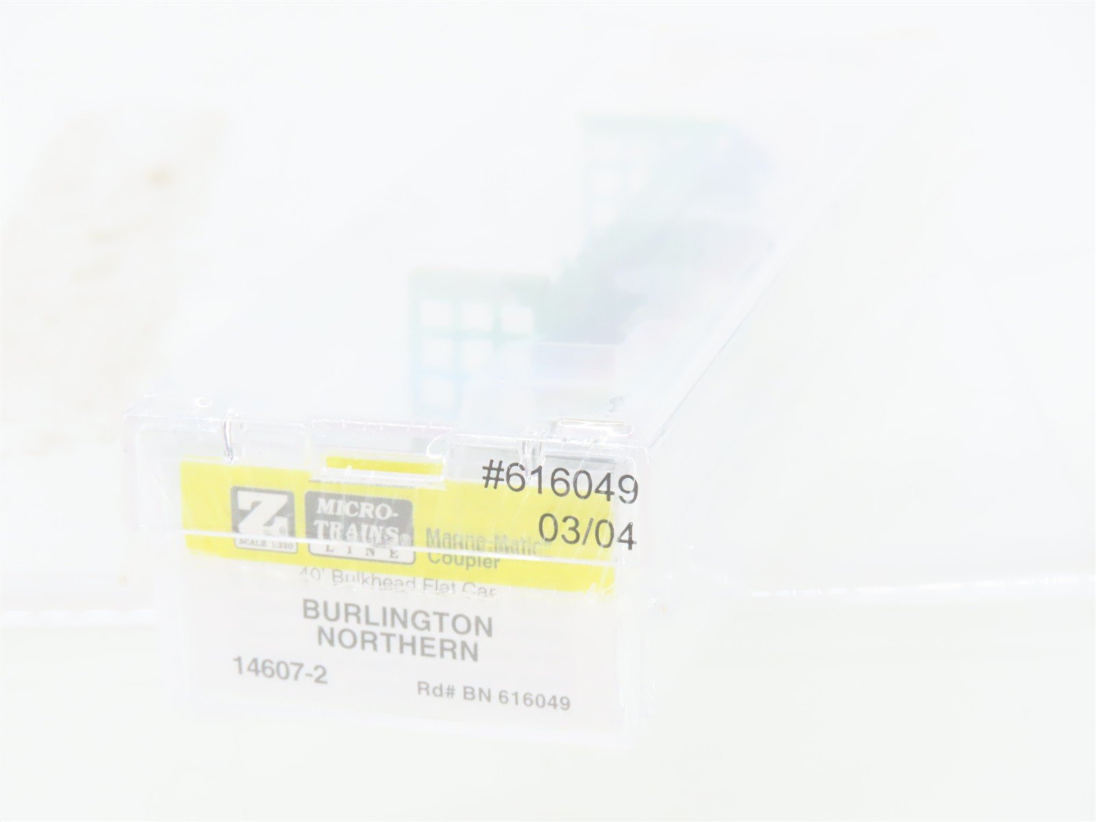 Z Scale Micro-Trains 14607-2 BN Burlington Northern 40' Bulkhead Flatcar #616049