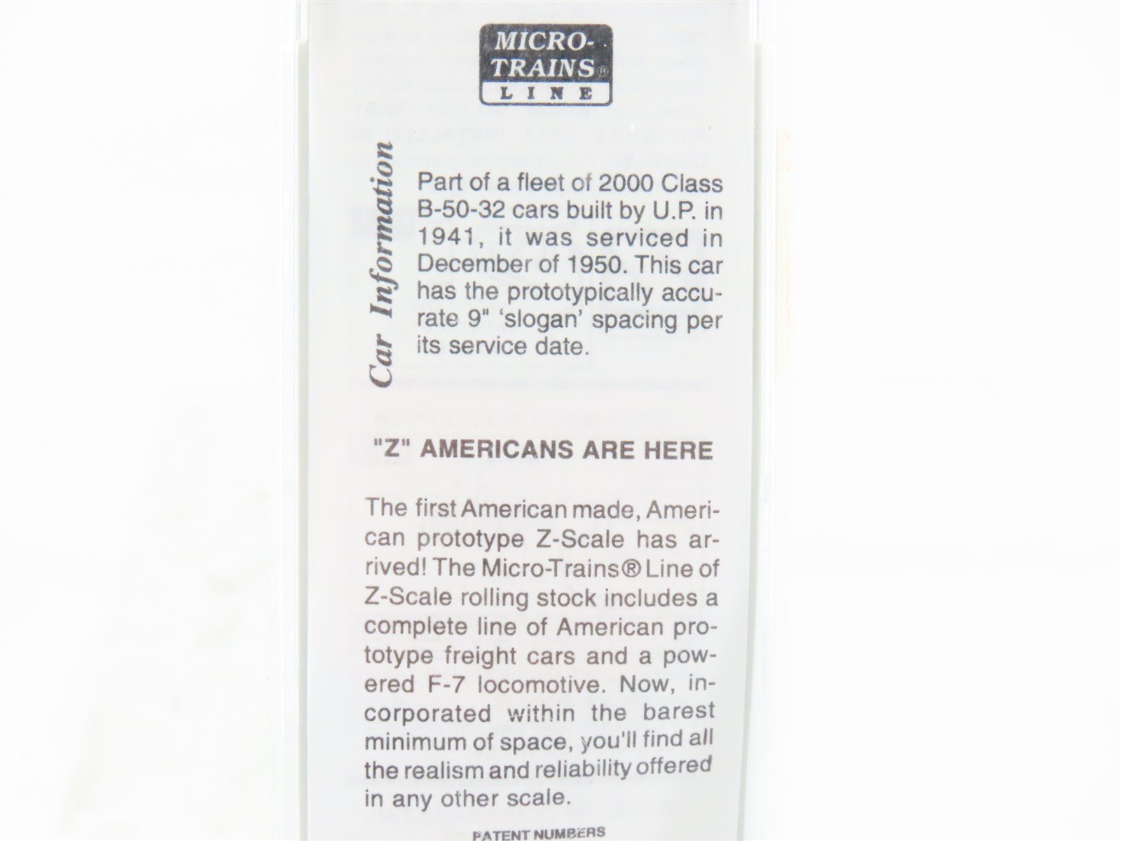 Z Scale Micro-Trains 14109-2 UP Union Pacific 40' Standard Boxcar #192920