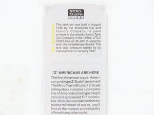 Z Scale Micro-Trains MTL 14403 UTLX Union Tank Co Single Dome Tankcar #73355