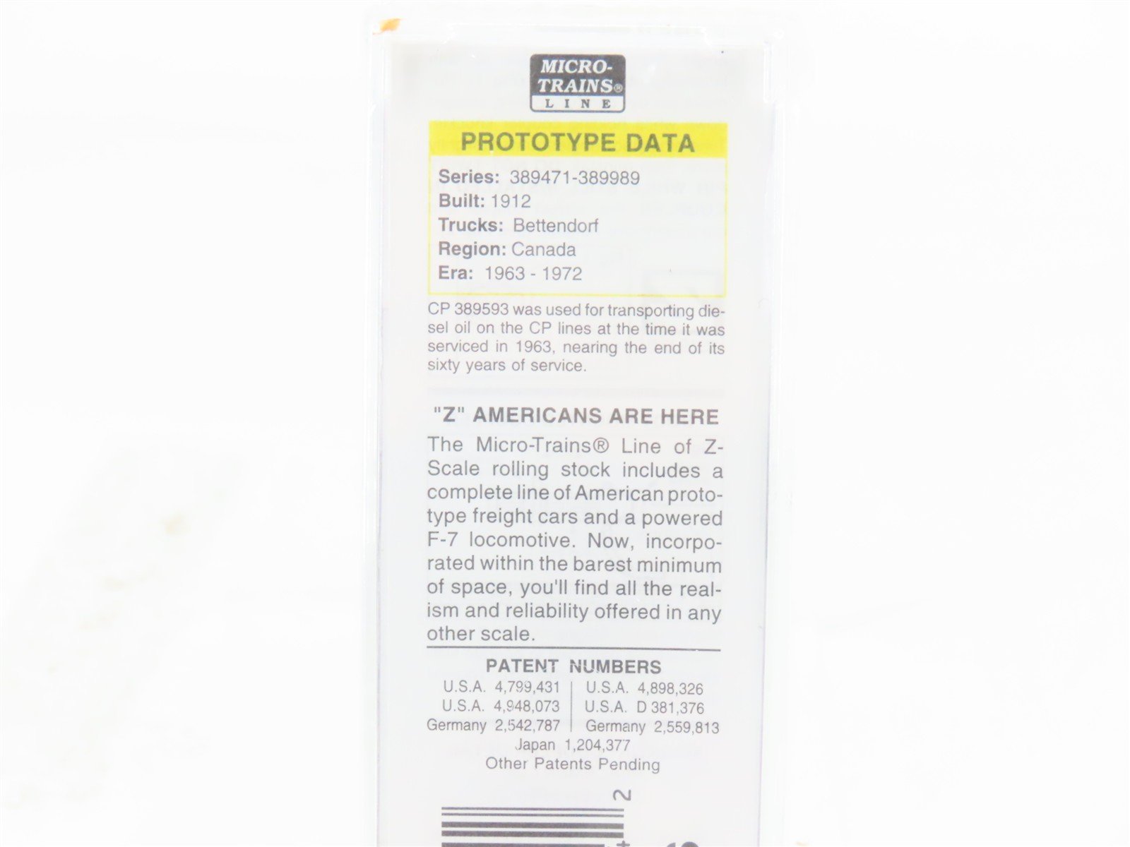 Z Micro-Trains MTL 14420-2 CP Canadian Pacific 39' Single Dome Tankcar #389593