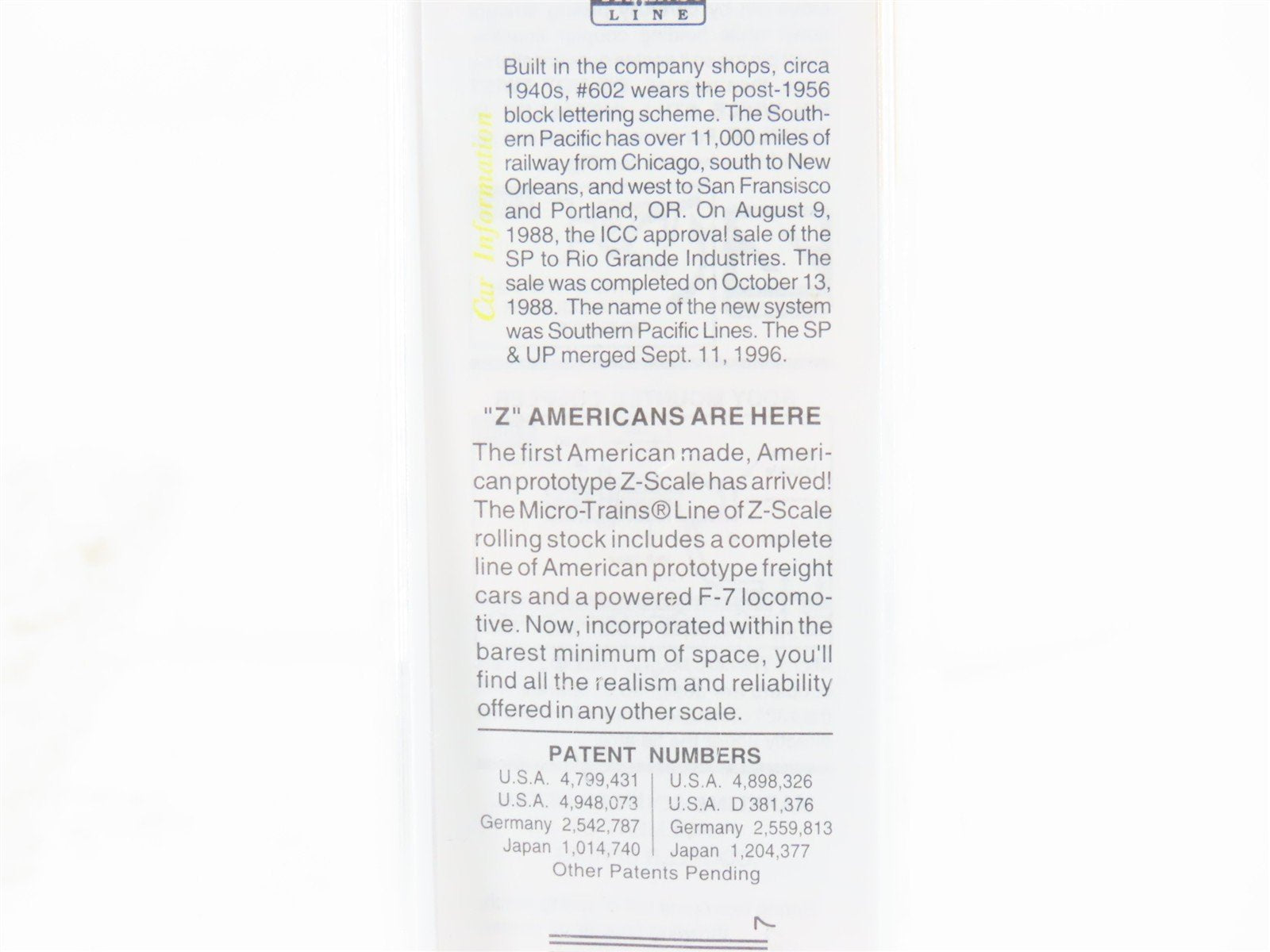 Z Scale Micro-Trains MTL 14711-2 SP Southern Pacific Caboose #602