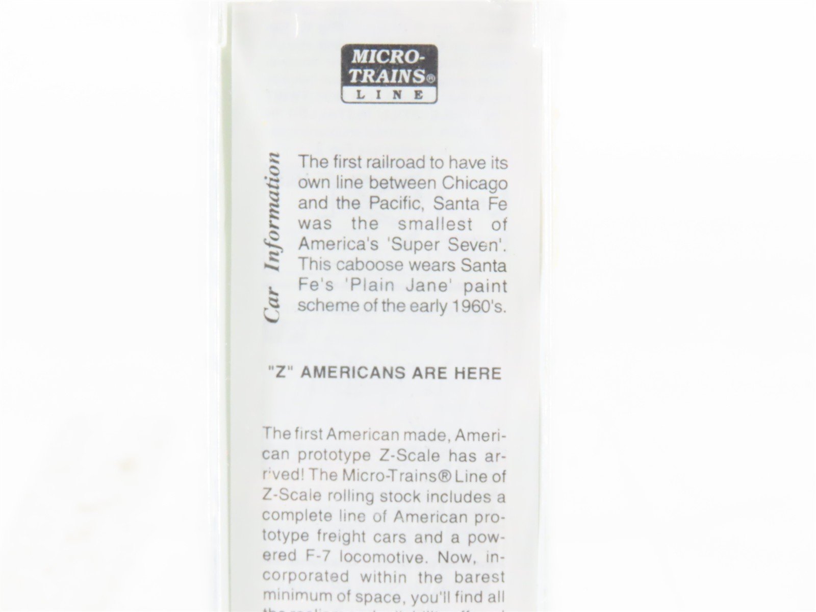 Z Scale Micro-Trains MTL 14712-2 ATSF Santa Fe Caboose #1998