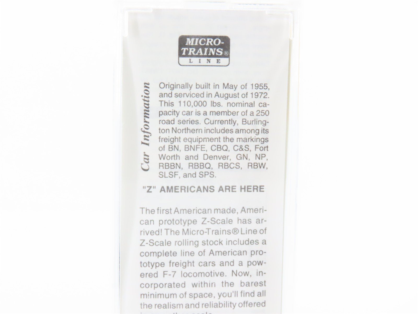 Z Scale Micro-Trains MTL 14811-2 BN Burlington Northern 40' Boxcar #198765