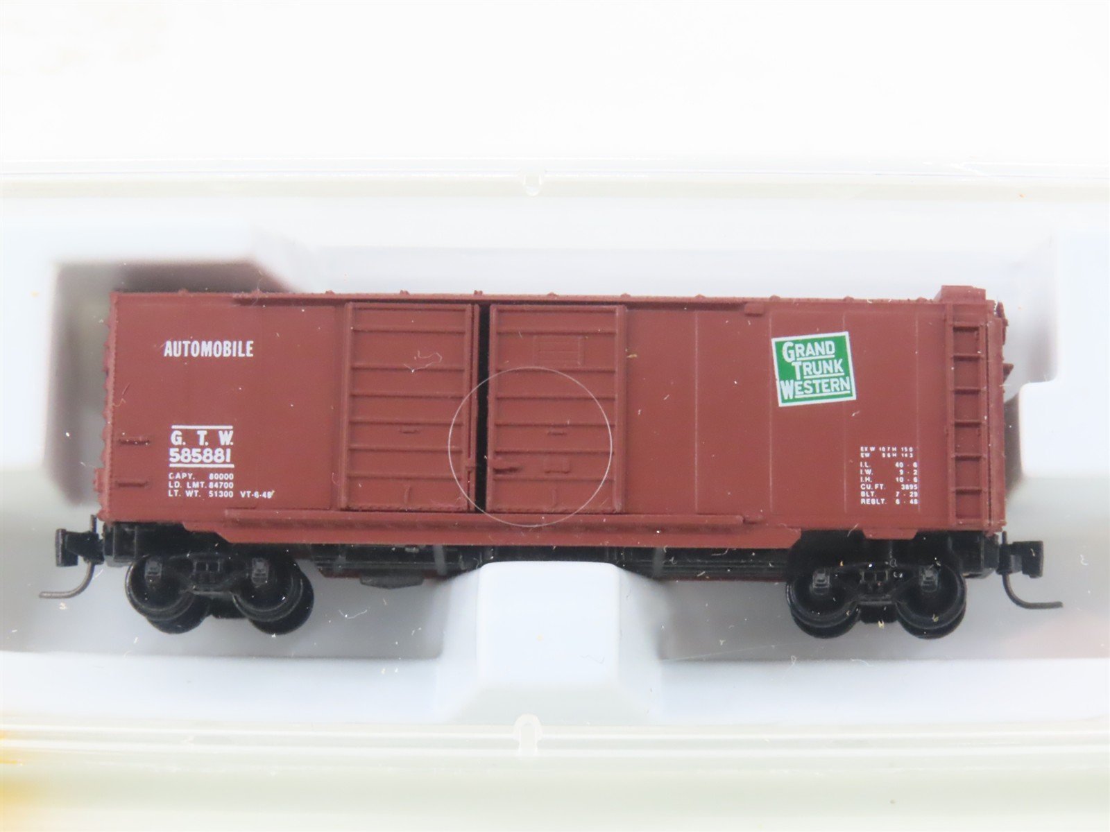 Z Micro-Trains MTL 14815-2 GTW Grand Trunk Western 40' Automobile Boxcar #585881