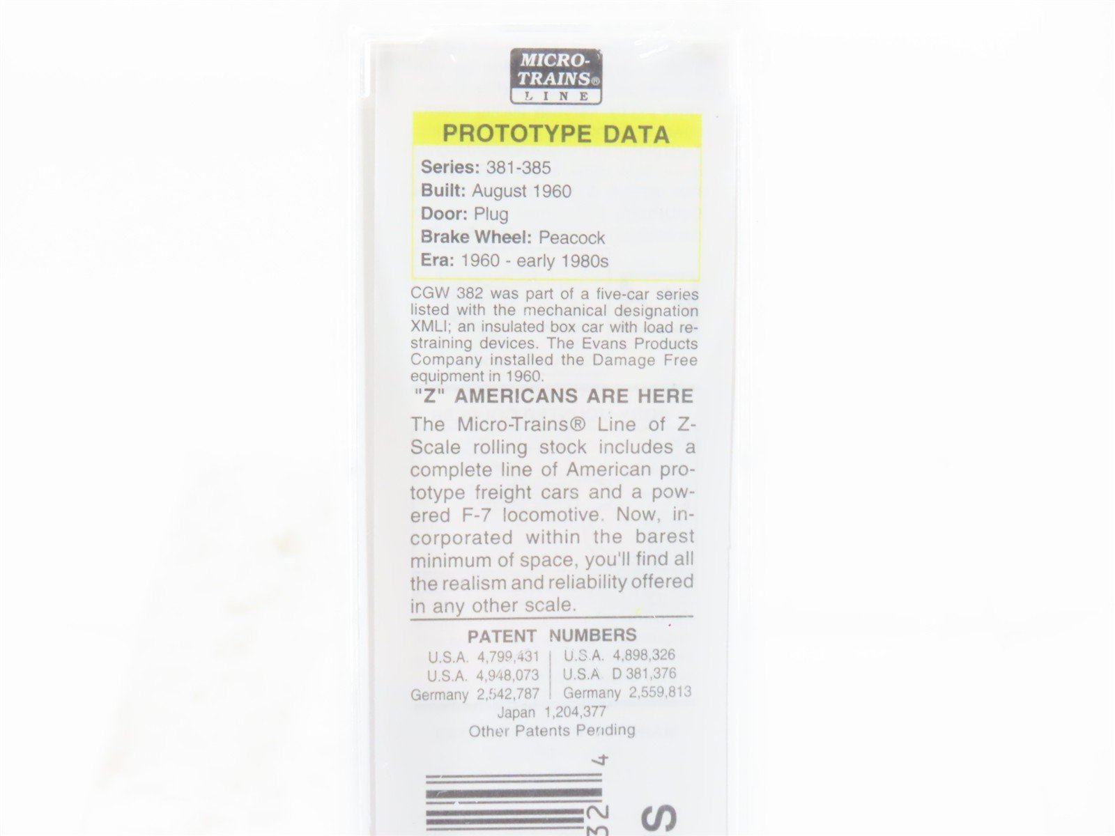 Z Scale Micro-Trains MTL 14919-2 CGW Chicago Great Western 40' Boxcar #382