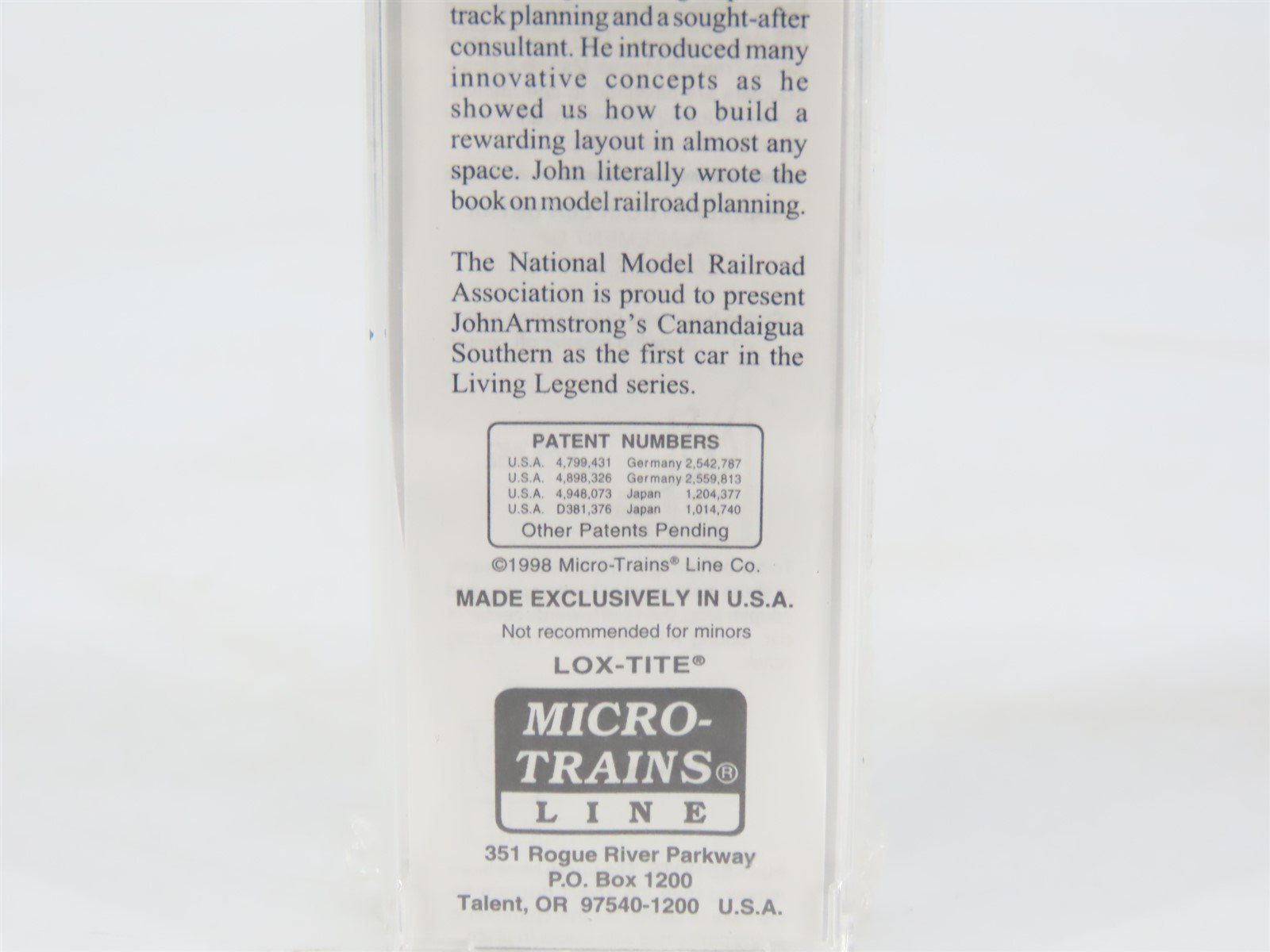 Z Scale Micro-Trains MTL Special Run CSRR Canandaigua Southern Box Car #4523