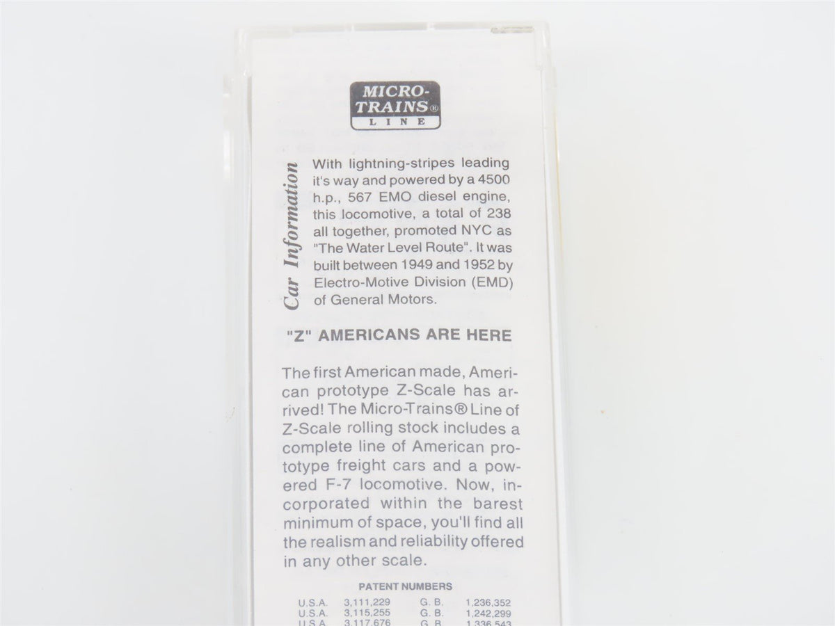 Z Scale Micro-Trains MTL 14003-2 NYC New New York Central F7A Diesel Loco #1710