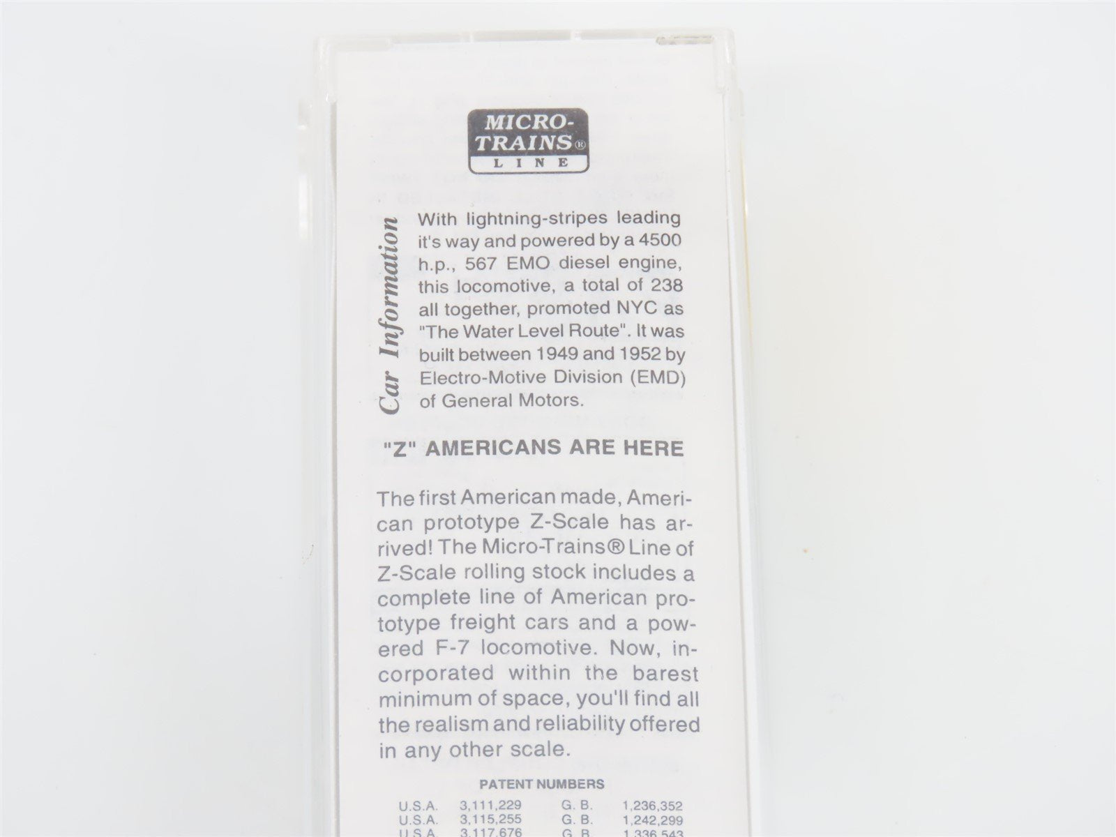 Z Scale Micro-Trains MTL 14003-2 NYC New New York Central F7A Diesel Loco #1710