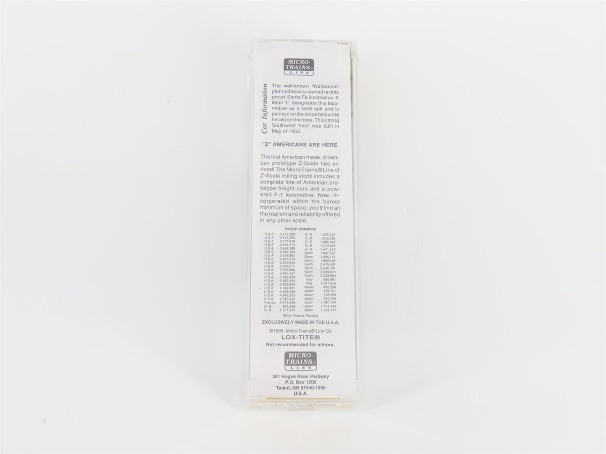 Z Scale Micro-Trains MTL 14007-2 ATSF Santa Fe F7A Diesel Locomotive #336