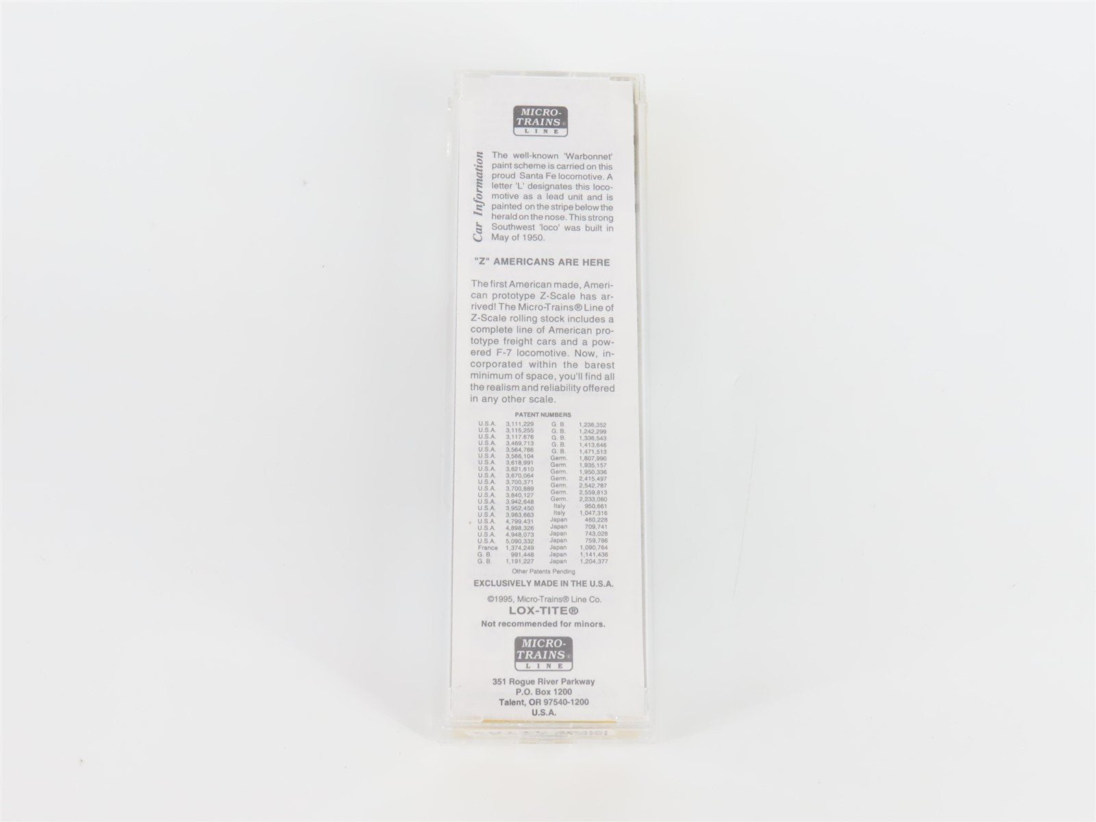 Z Scale Micro-Trains MTL 14007-2 ATSF Santa Fe F7A Diesel Locomotive #336