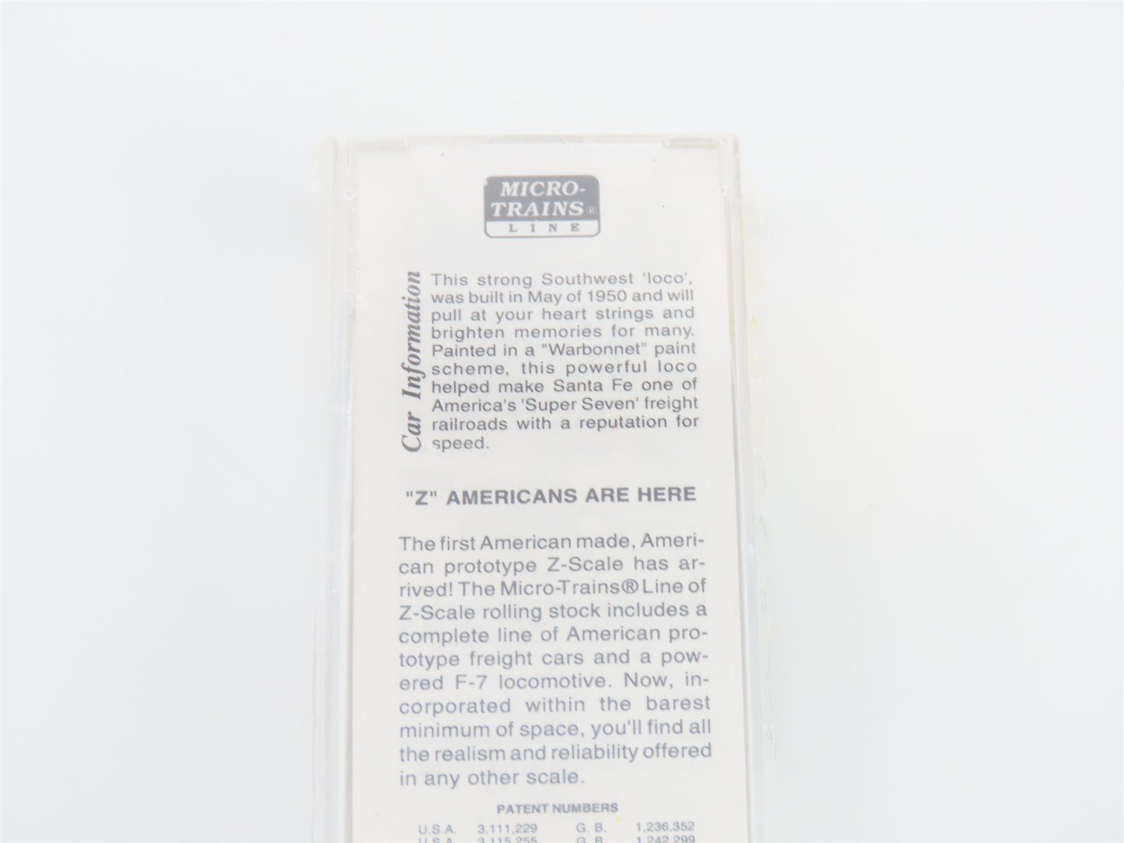 Z Scale Micro-Trains MTL 14007-2 ATSF Santa Fe F7A Diesel Locomotive #330 SEALED