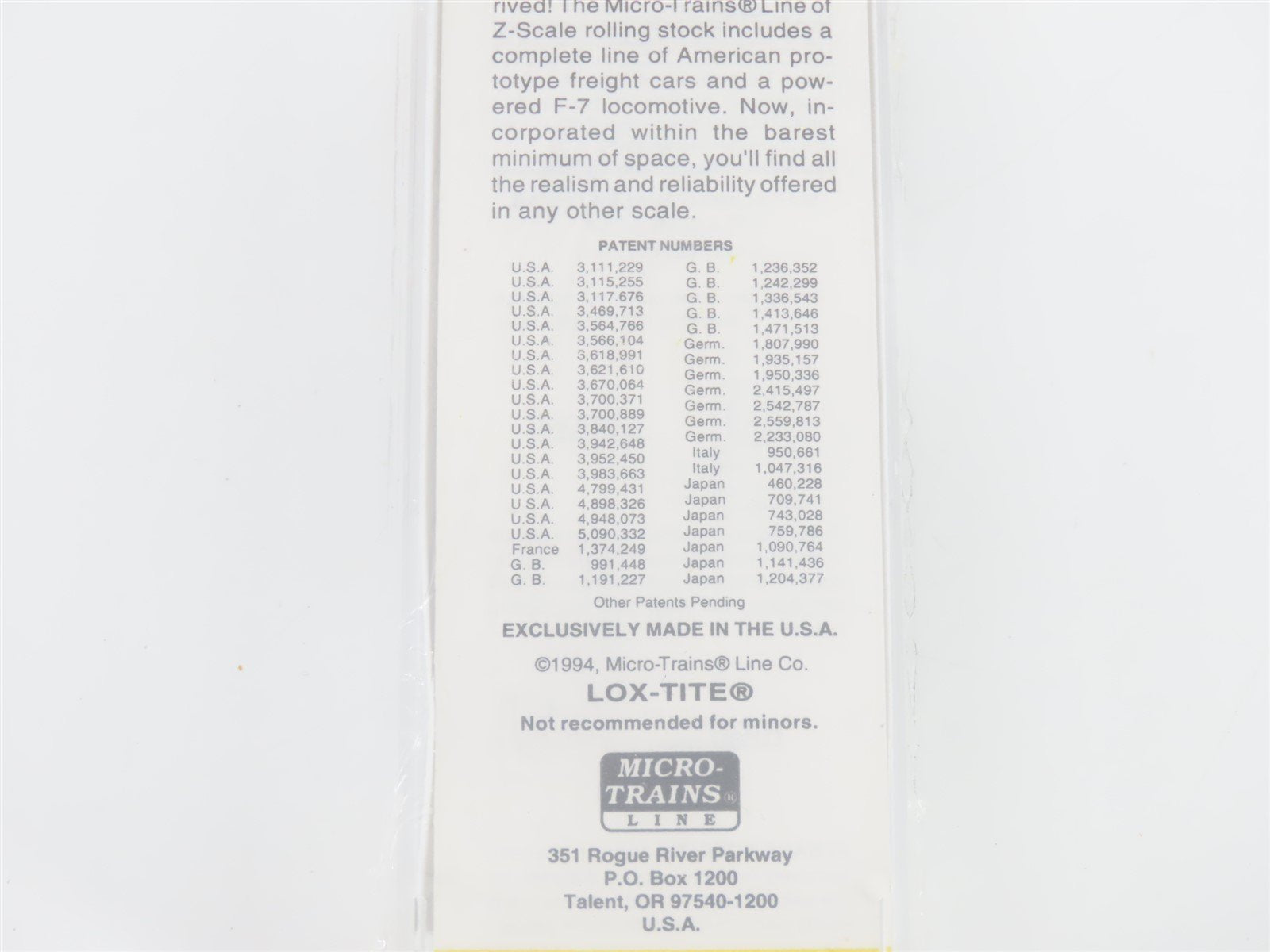 Z Scale Micro-Trains MTL 14007-2 ATSF Santa Fe F7A Diesel Locomotive #330 SEALED