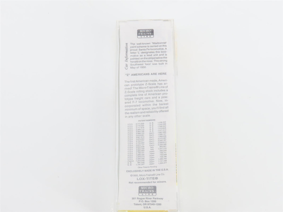 Z Scale Micro-Trains MTL 14007-2 ATSF Santa Fe F7A Diesel Locomotive #331 SEALED