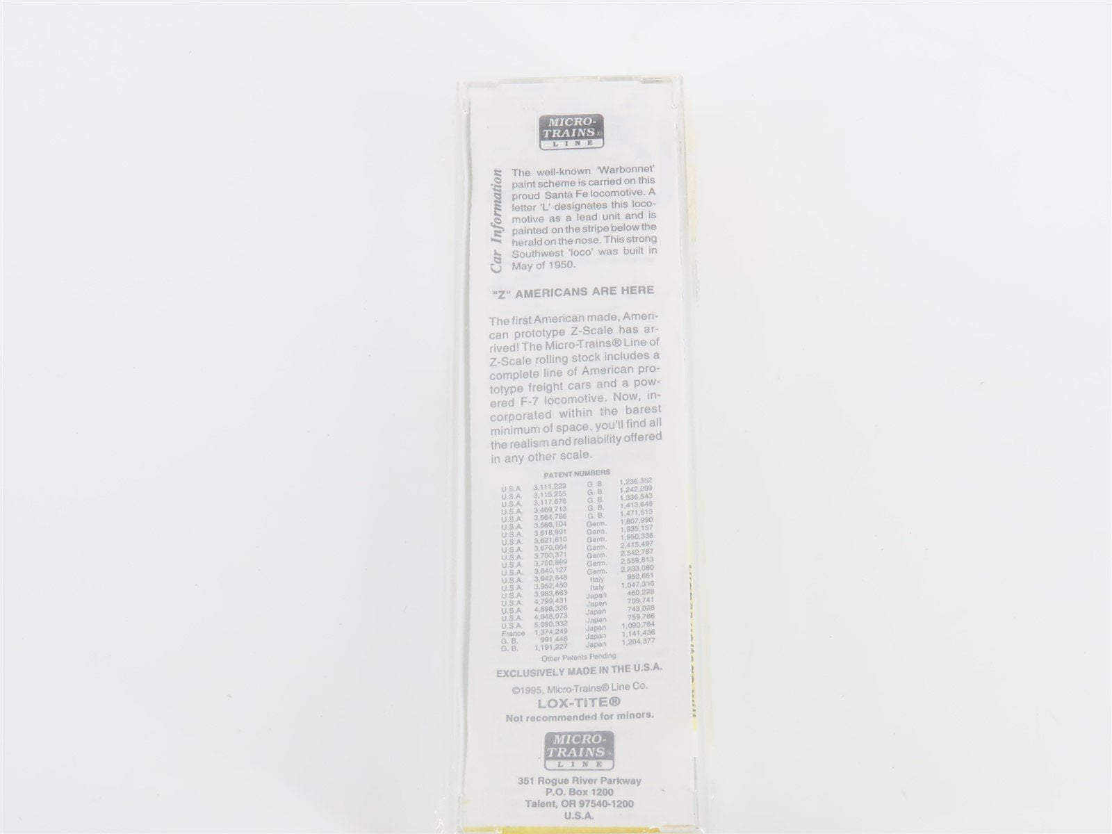 Z Scale Micro-Trains MTL 14007-2 ATSF Santa Fe F7A Diesel Locomotive #331 SEALED