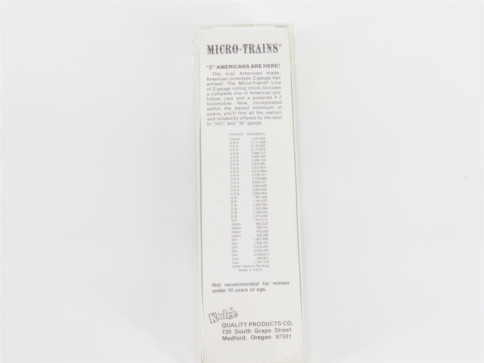 Z Scale Micro-Trains MTL 14003-2 NYC New York Central F7A Diesel Loco #3505