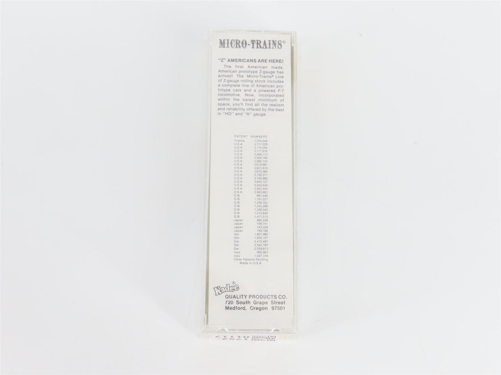 Z Scale Micro-Trains MTL 14001-2 UP Union Pacific F7A Diesel Loco #1458 SEALED