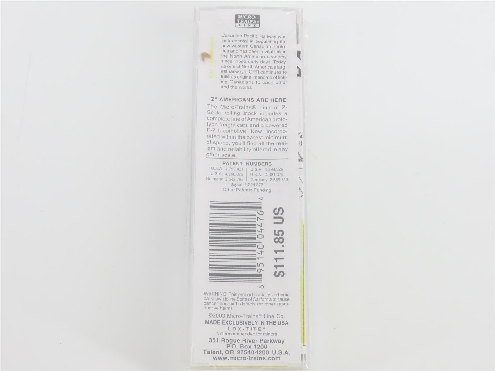 Z Micro-Trains MTL 14012-2 CP Canadian Pacific F7A Diesel Loco #4069 SEALED