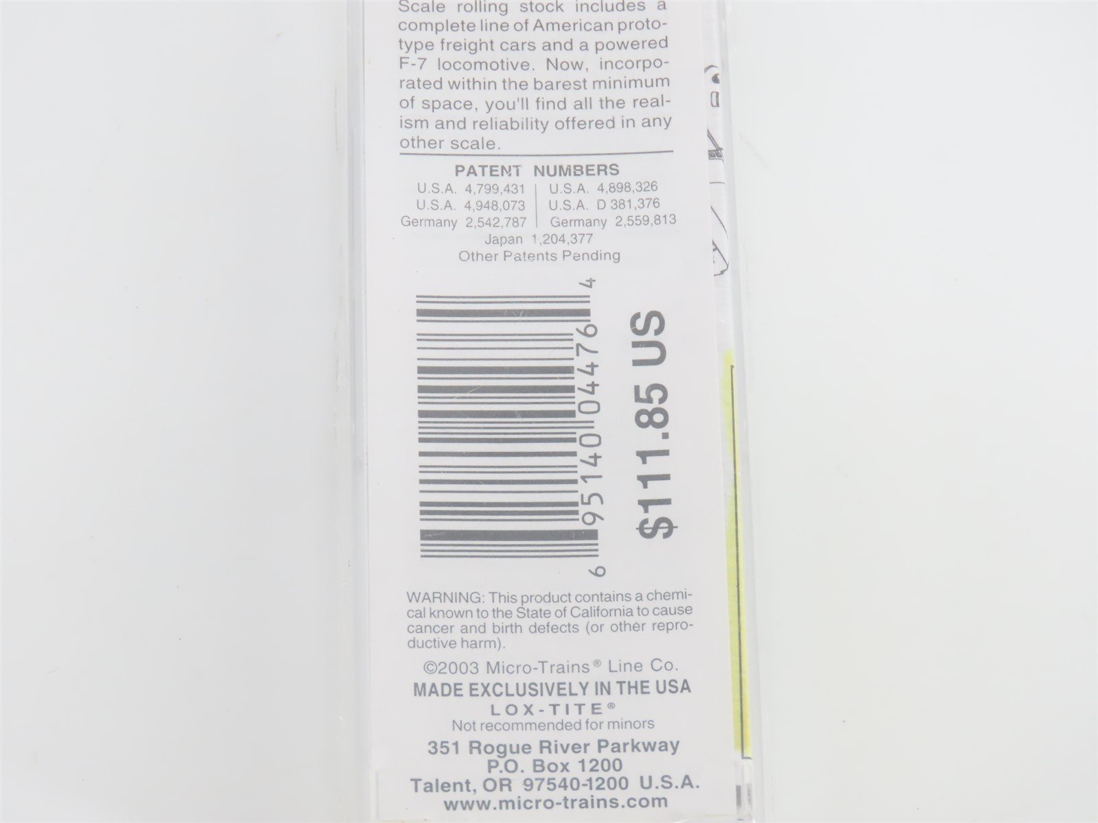 Z Micro-Trains MTL 14012-2 CP Canadian Pacific F7A Diesel Loco #4069 SEALED