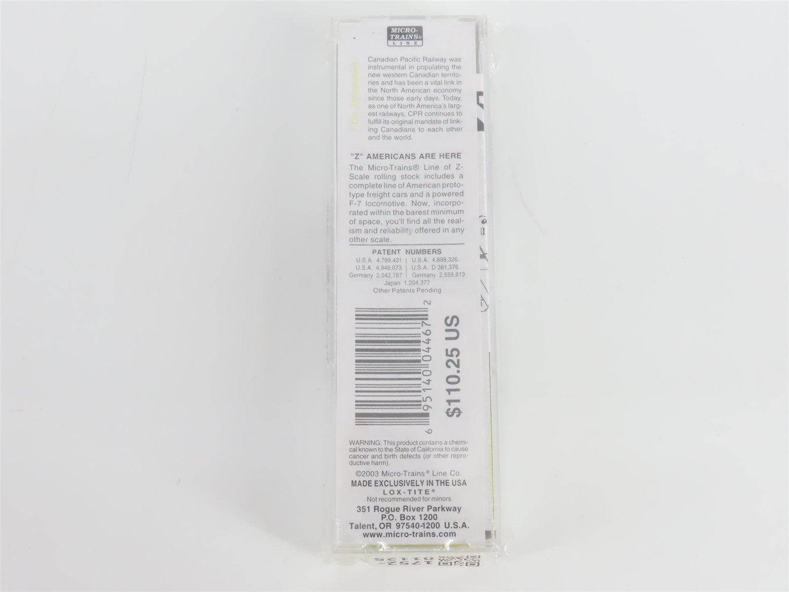 Z Micro-Trains MTL 14012 CP Canadian Pacific F7A Diesel Locomotive #4069 SEALED