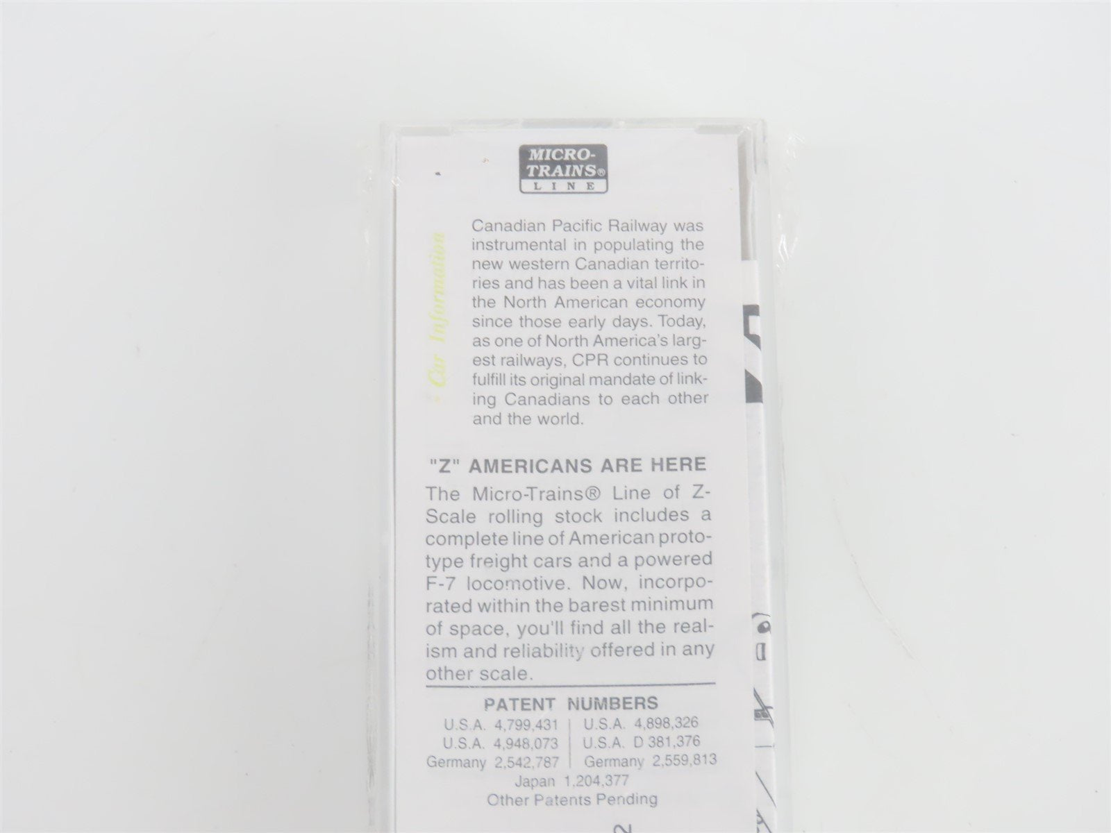 Z Micro-Trains MTL 14012 CP Canadian Pacific F7A Diesel Locomotive #4069 SEALED