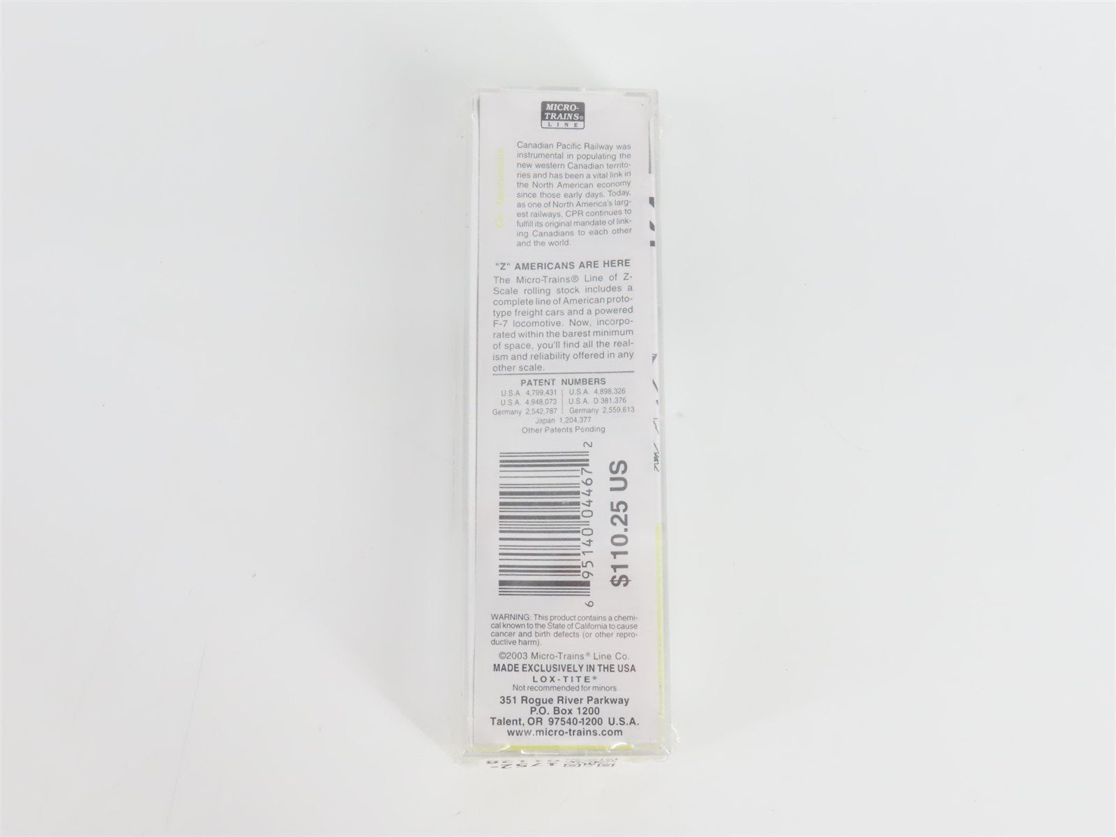 Z Micro-Trains MTL 14012 CP Canadian Pacific F7A Diesel Locomotive #4069 SEALED