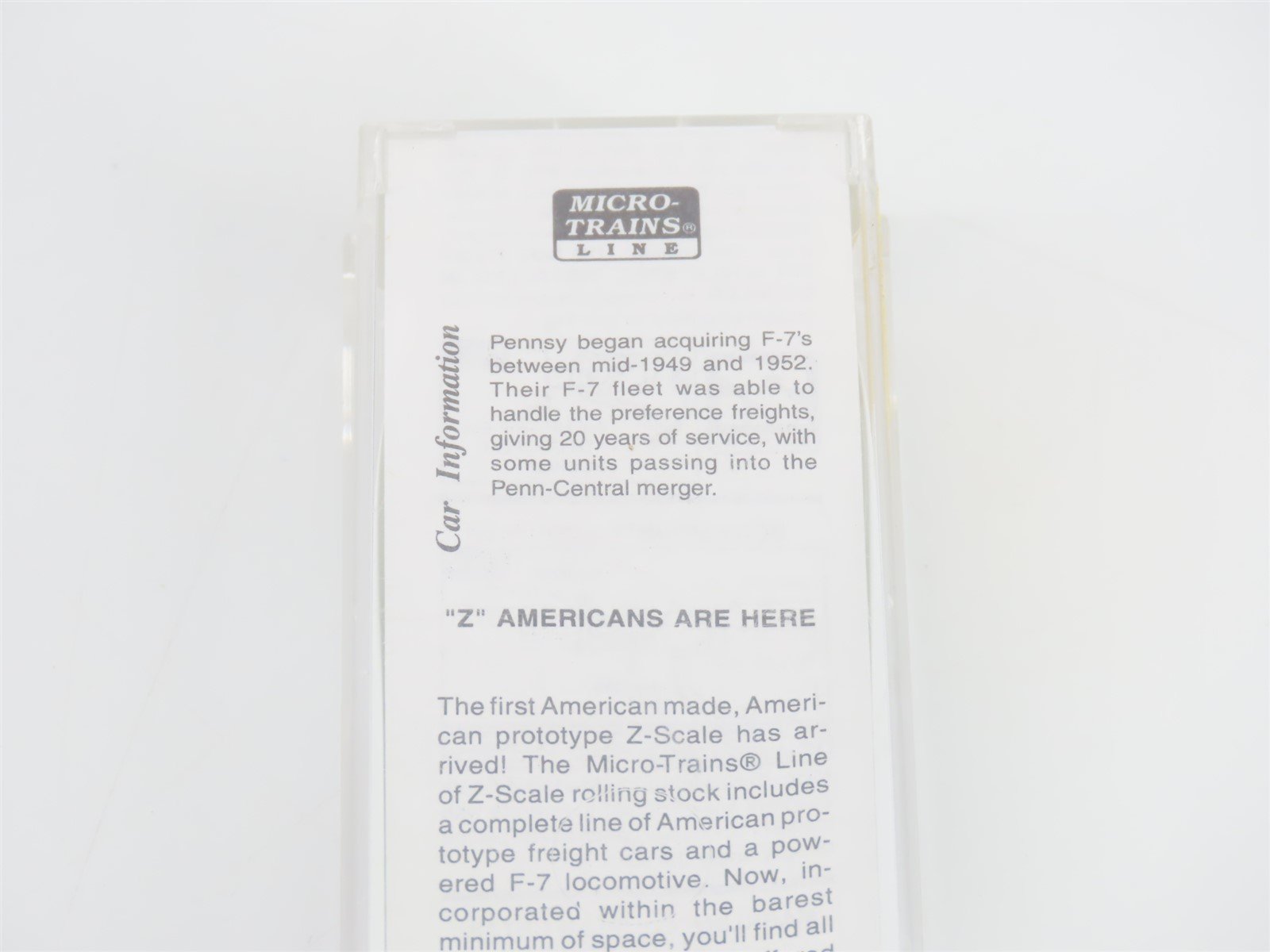 Z Scale Micro-Trains MTL 12002-2 PRR Pennsylvania F7A Diesel #9506 UNPOWERED