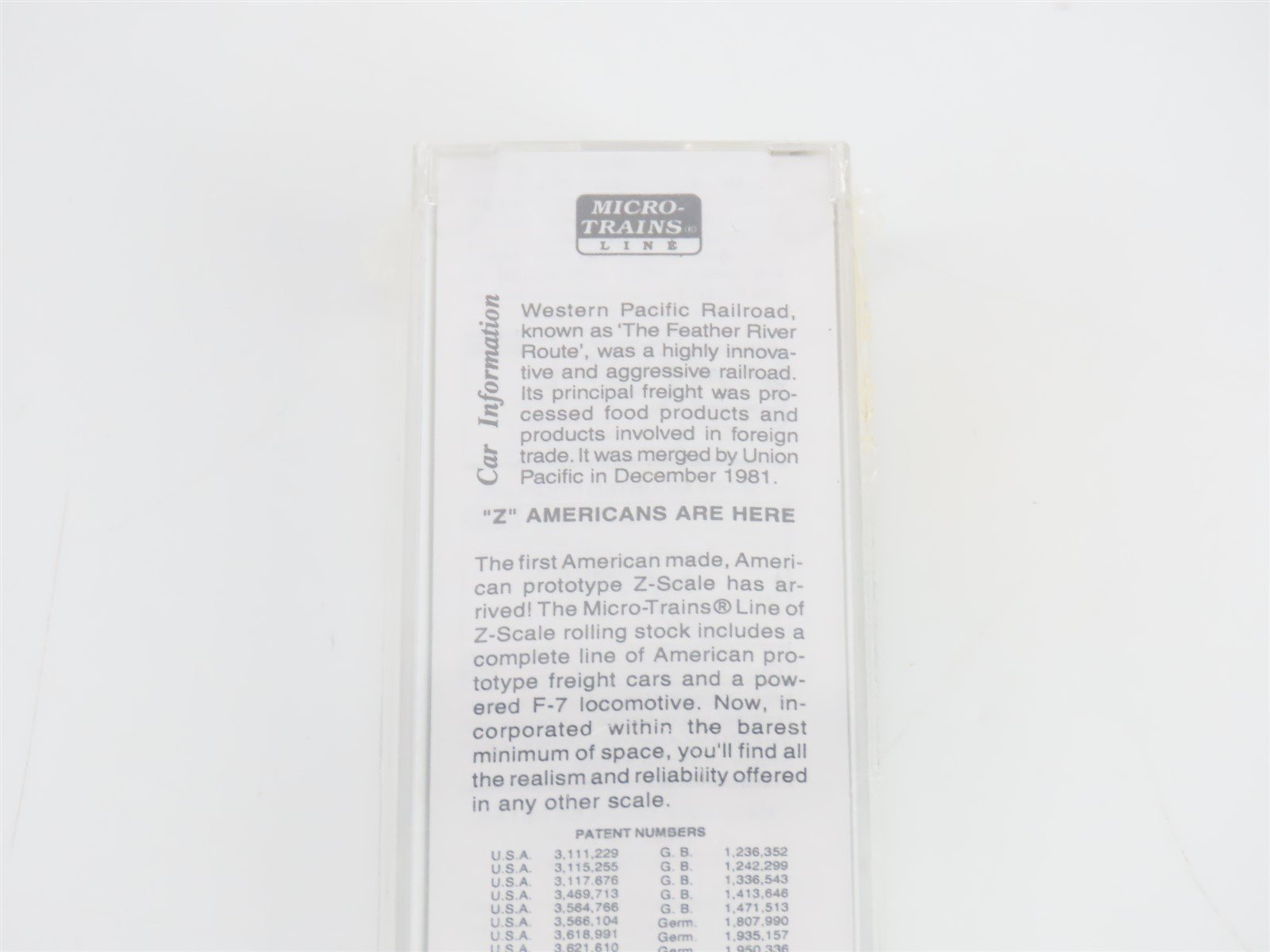 Z Scale Micro-Trains MTL 12006-2 WP Western Pacific F7A Diesel Sealed/UNPOWERED