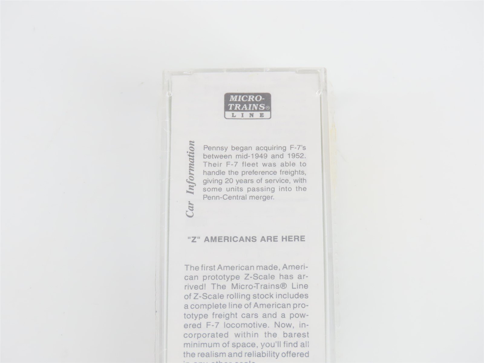 Z Micro-Trains MTL 12002-2 PRR Pennsylvania F7A Diesel #9506 Sealed/UNPOWERED