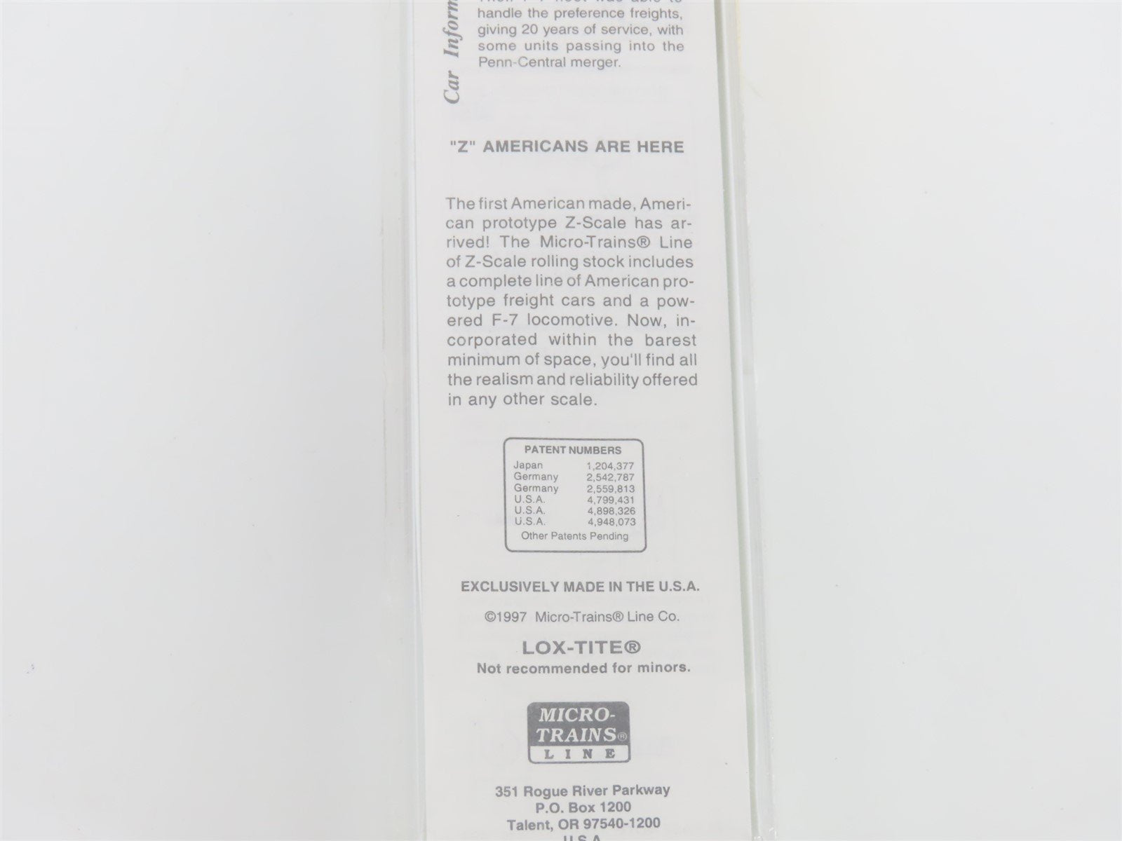 Z Micro-Trains MTL 12002-2 PRR Pennsylvania F7A Diesel #9506 Sealed/UNPOWERED