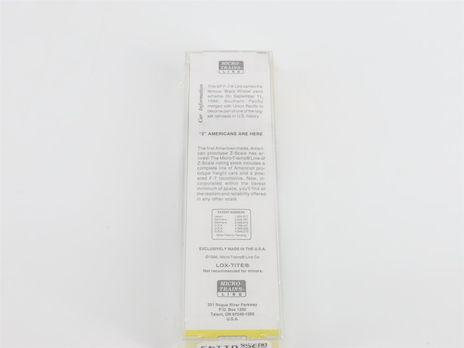 Z Micro-Trains MTL 12004-2 SP Black Widow F7A Diesel #6147 Sealed/UNPOWERED