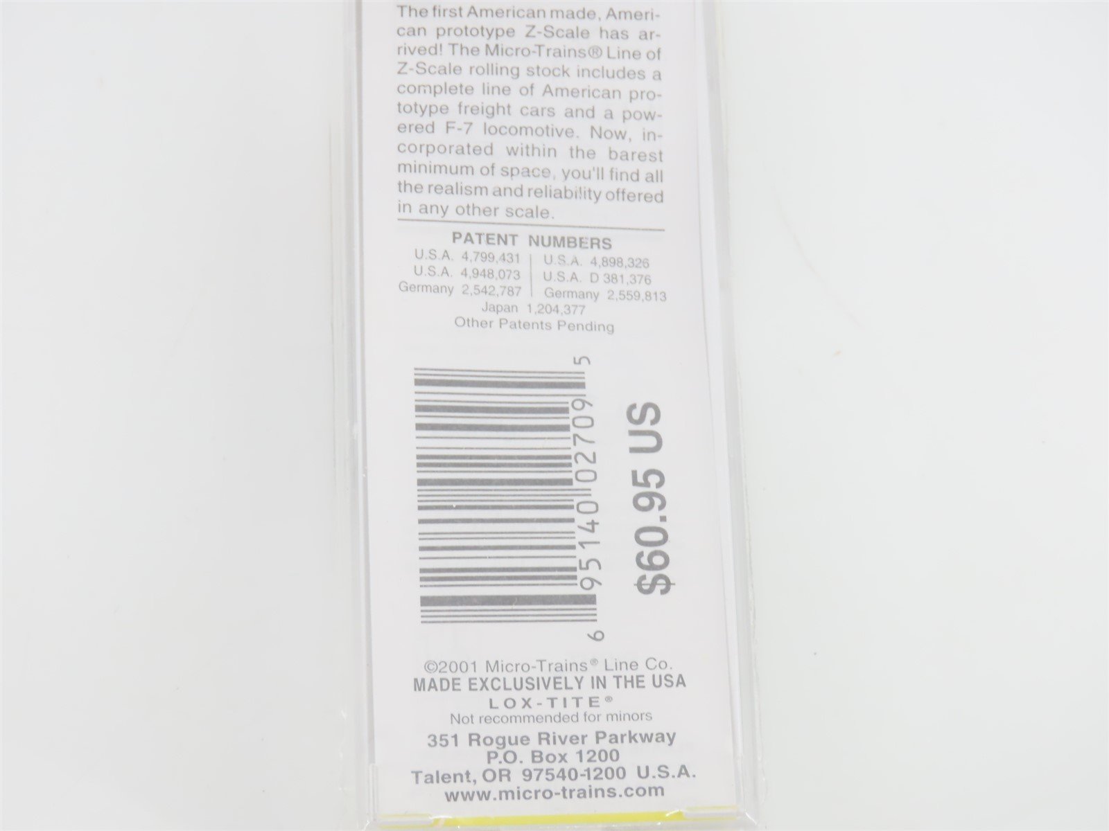 Z Micro-Trains MTL 12001 UP Union Pacific F7A Diesel Loco #1471 Sealed/UNPOWERED