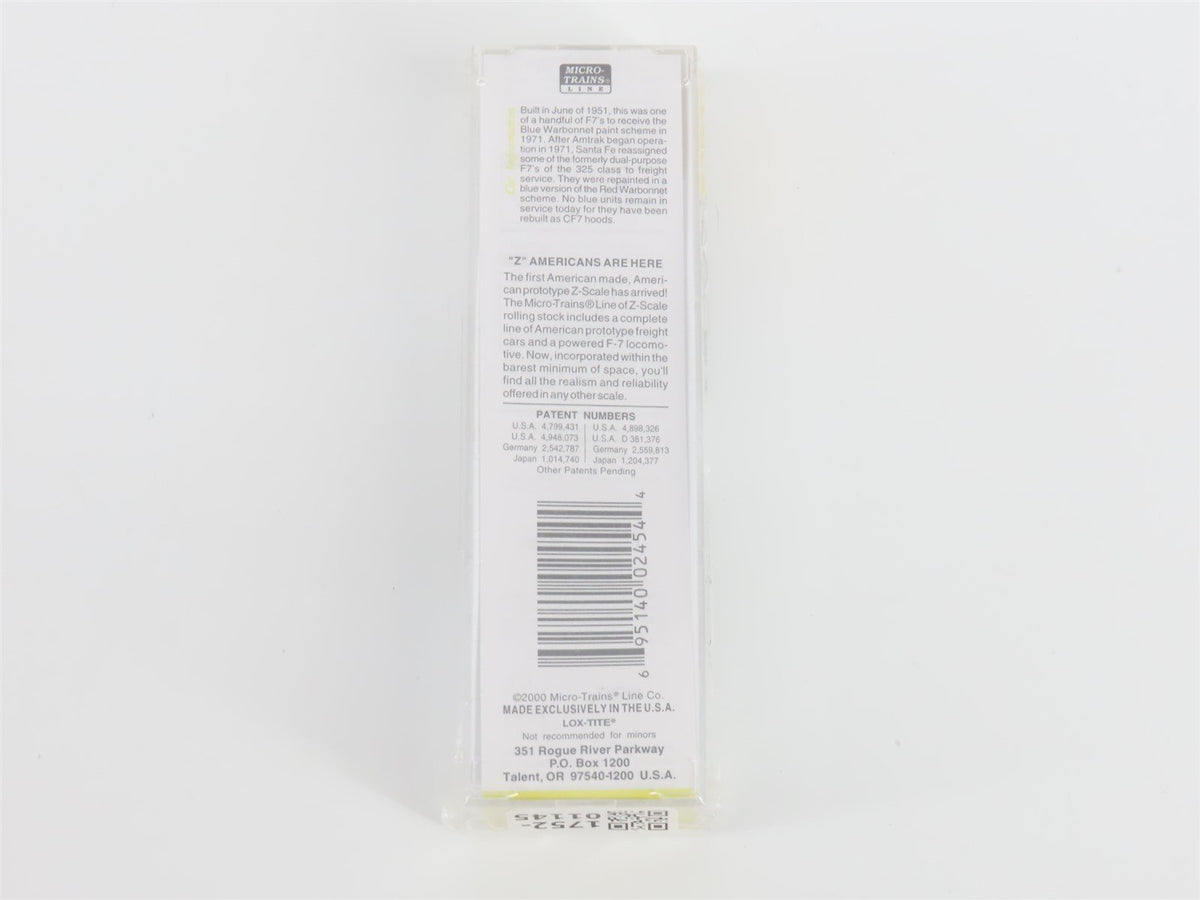 Z Micro-Trains MTL 17010-2 ATSF Santa Fe F7B Diesel Locomotive Sealed/UNPOWERED