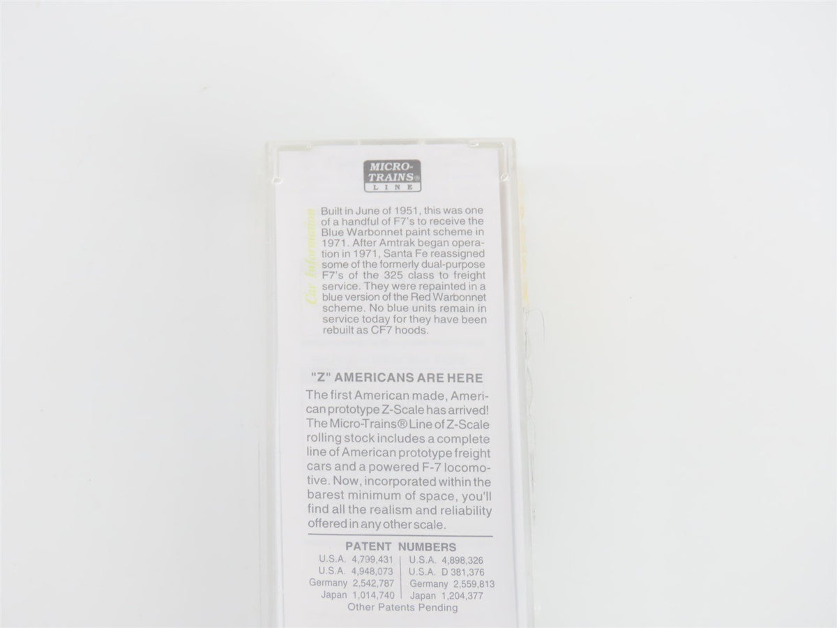 Z Micro-Trains MTL 17010-2 ATSF Santa Fe F7B Diesel Locomotive Sealed/UNPOWERED