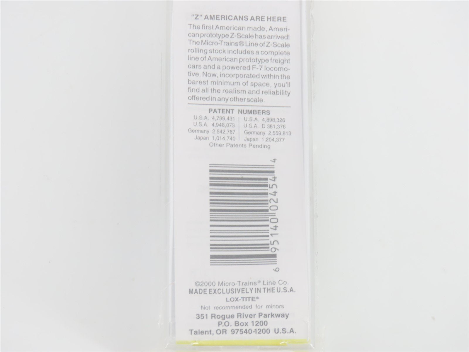 Z Micro-Trains MTL 17010-2 ATSF Santa Fe F7B Diesel Locomotive Sealed/UNPOWERED