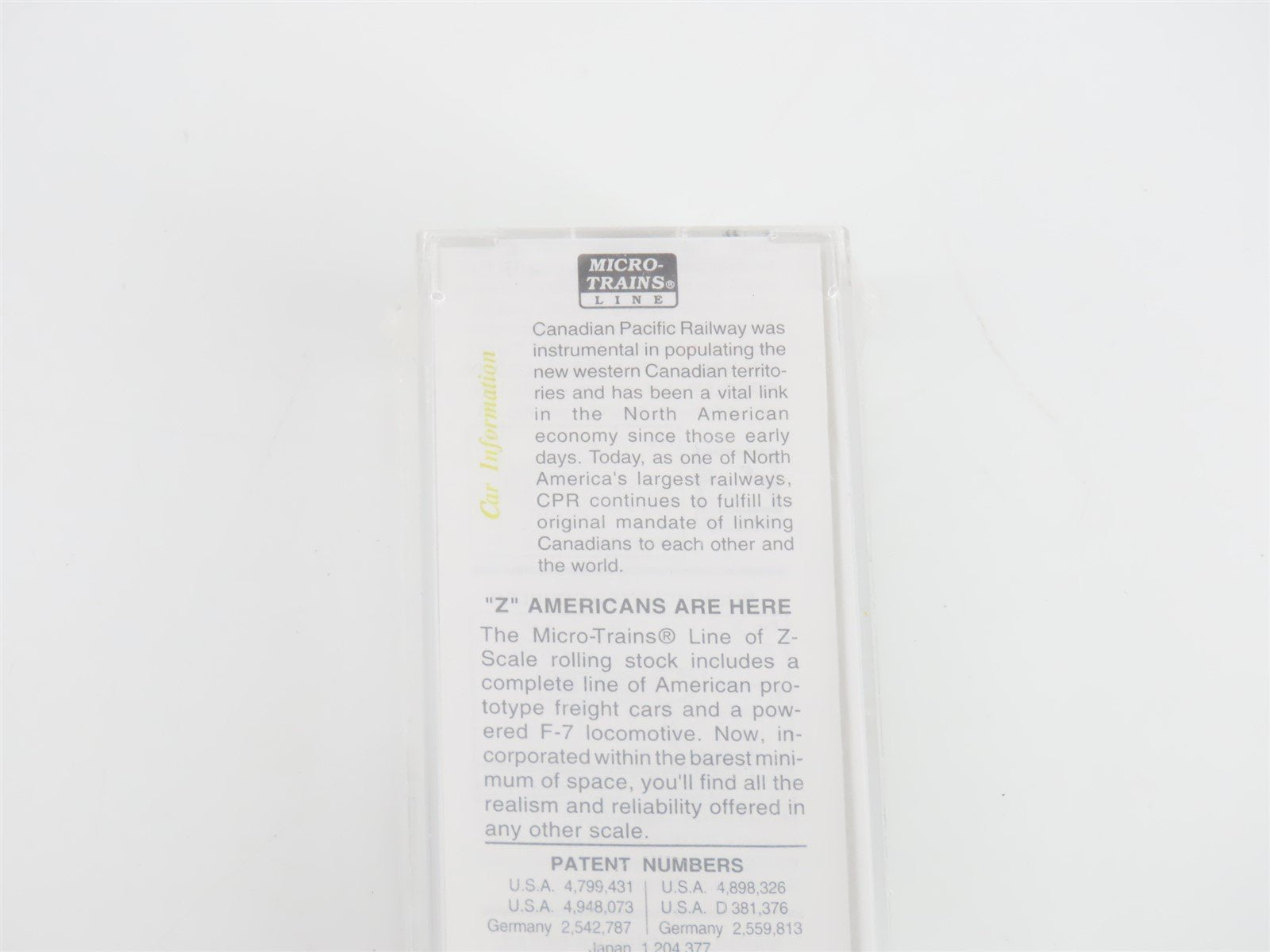 Z Micro-Trains MTL 17012-2 CP Canadian Pacific F7B Diesel #4459 Sealed/UNPOWERED