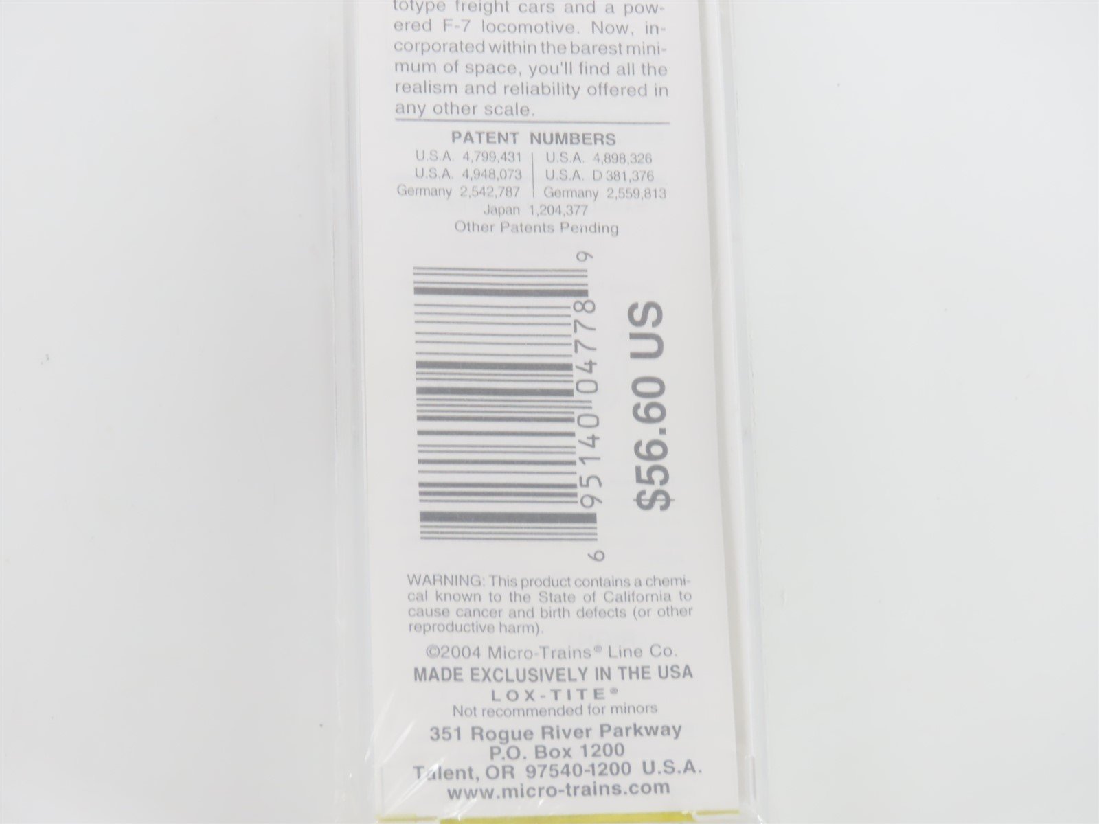 Z Micro-Trains MTL 17012-2 CP Canadian Pacific F7B Diesel #4459 Sealed/UNPOWERED