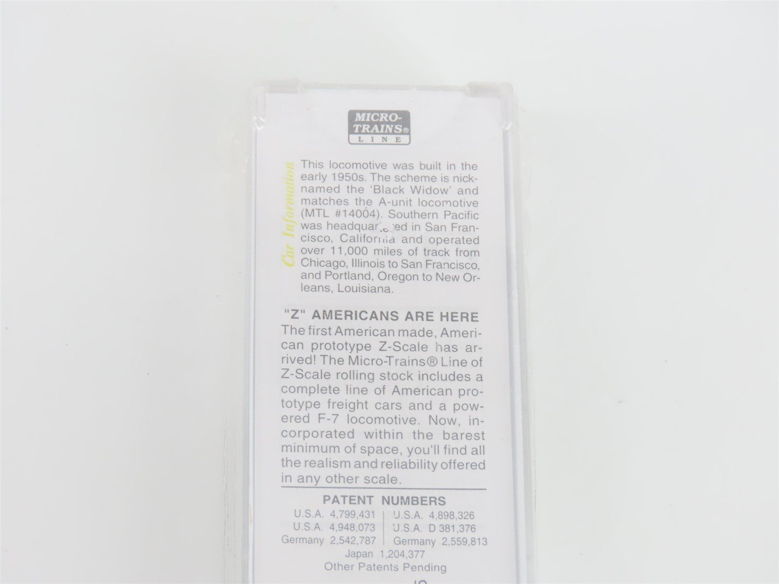 Z Micro-Trains MTL 17004 SP Black Widow F7B Diesel #8023 Sealed/UNPOWERED
