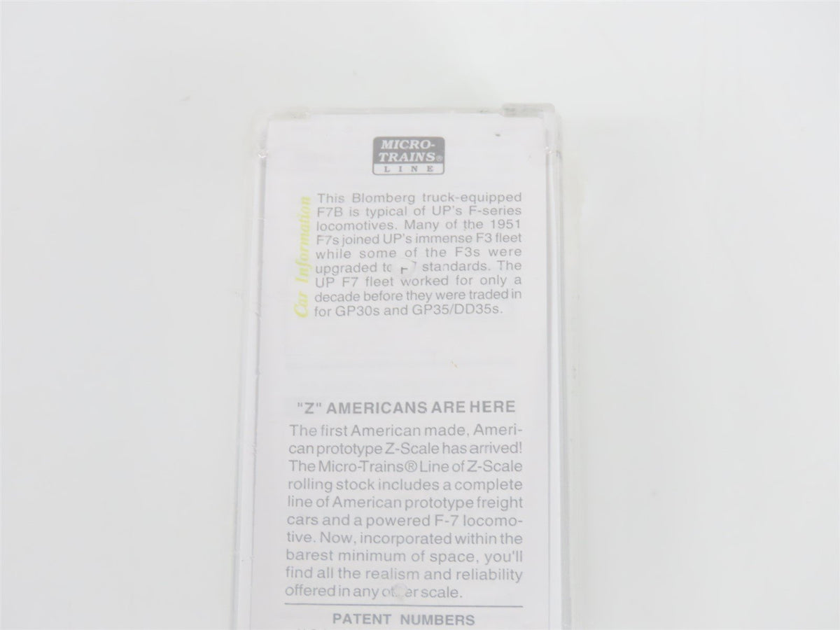 Z Micro-Trains MTL 17001-2 UP Union Pacific F7B Diesel #1476B Sealed/UNPOWERED