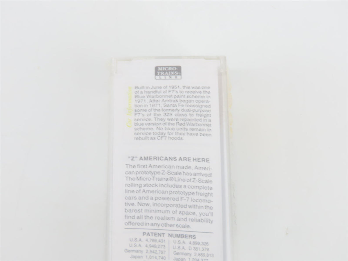 Z Micro-Trains MTL 17010-2 ATSF Santa Fe F7B Diesel Locomotive Sealed/UNPOWERED